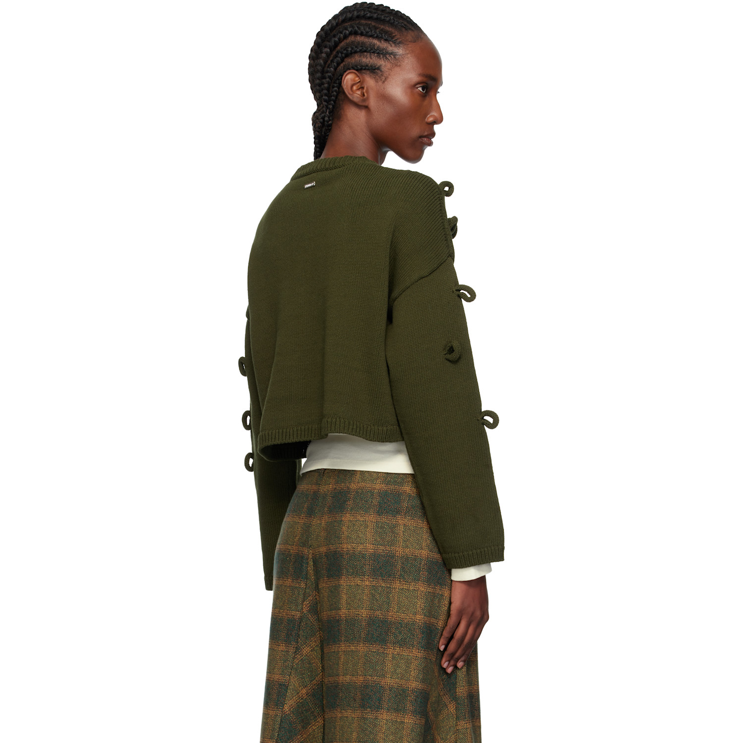  Jw Anderson Khaki Cropped Loop Sweater 
