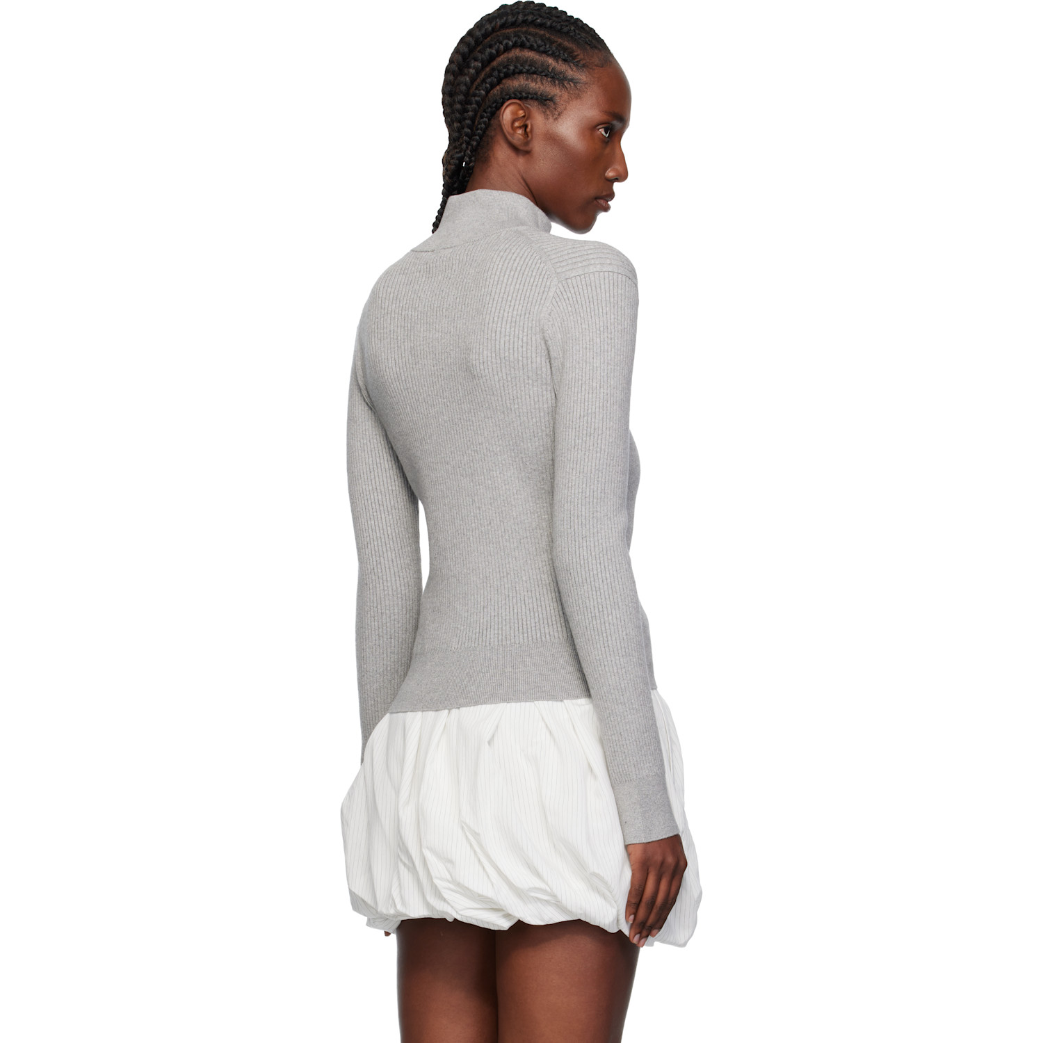  Jw Anderson Gray Fitted Zip Up Sweater 