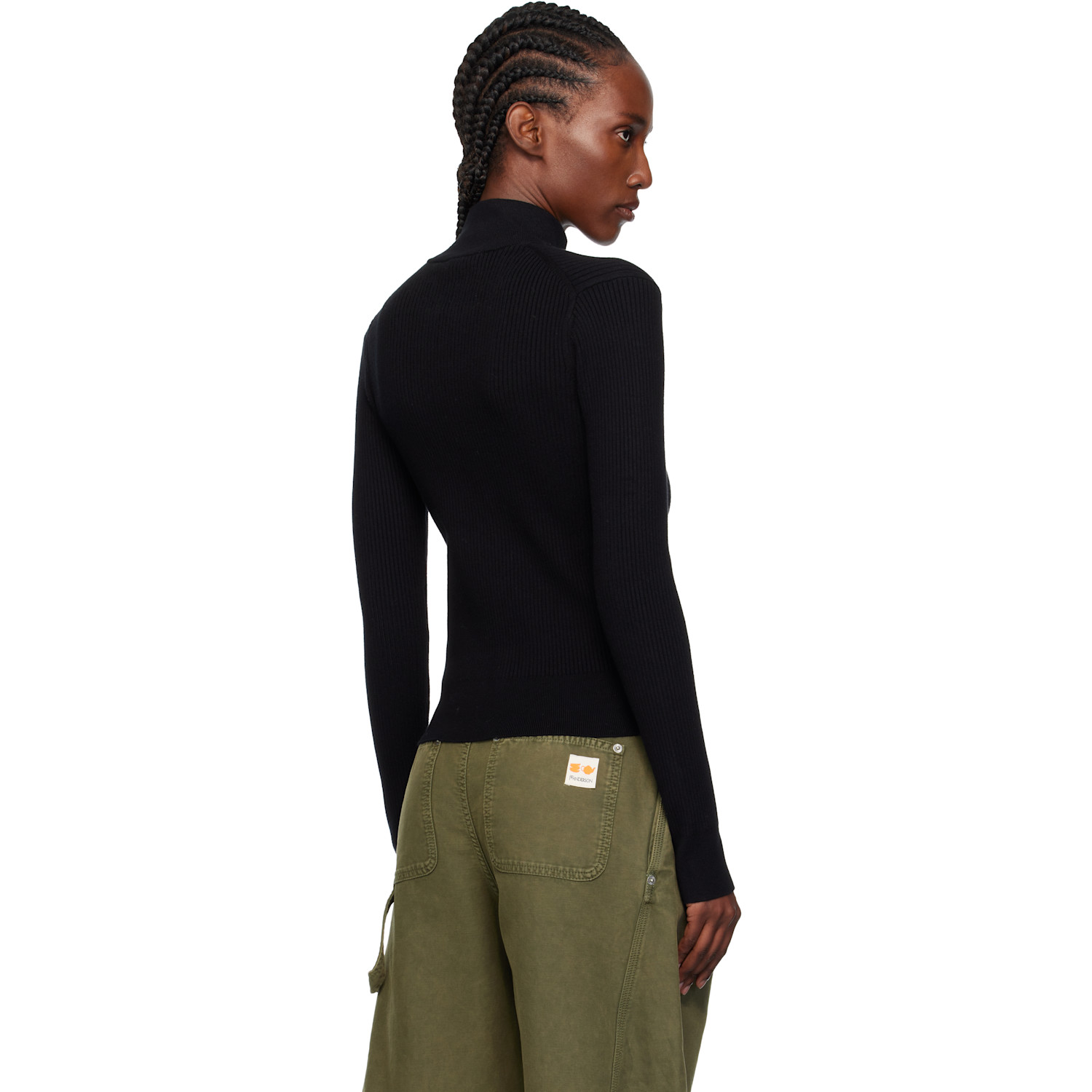  Jw Anderson Black Fitted Zip Up Sweater 