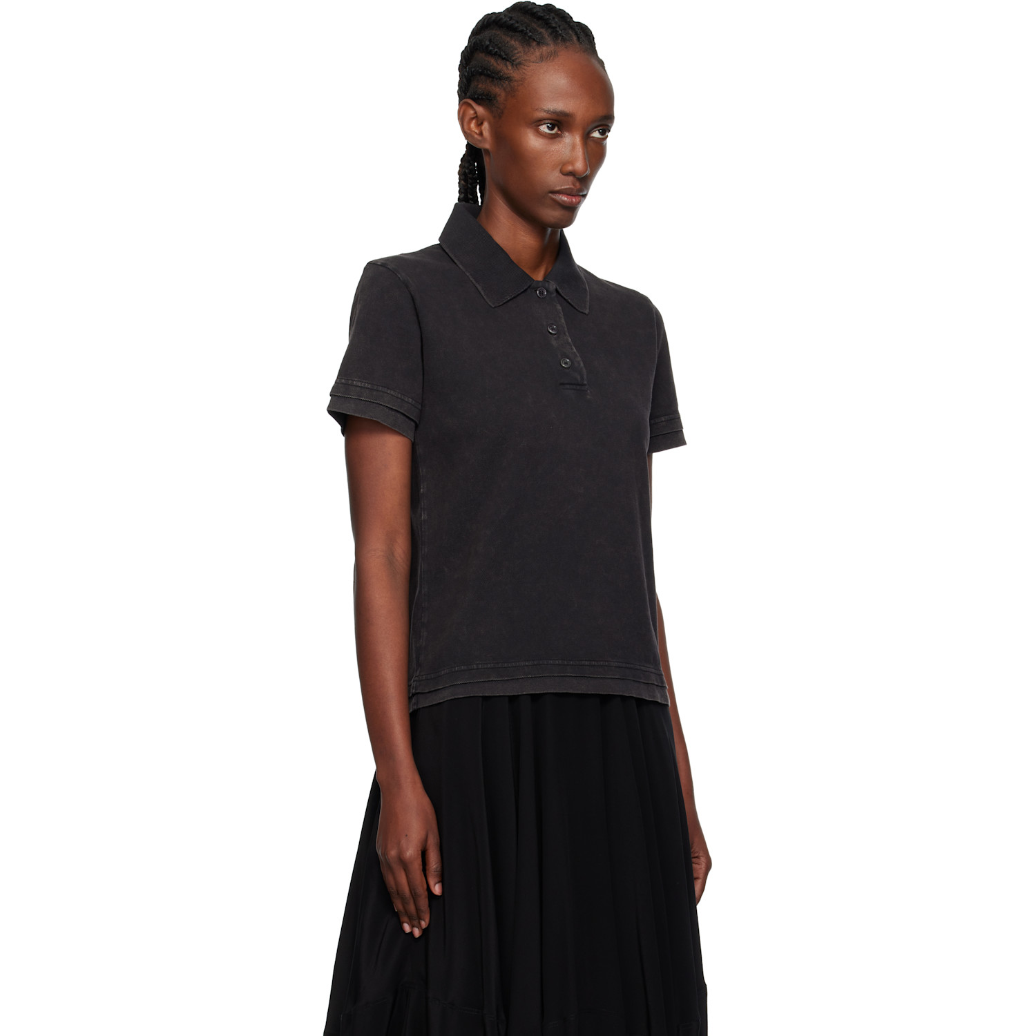  Jw Anderson Black Layered Short Sleeve Polo 