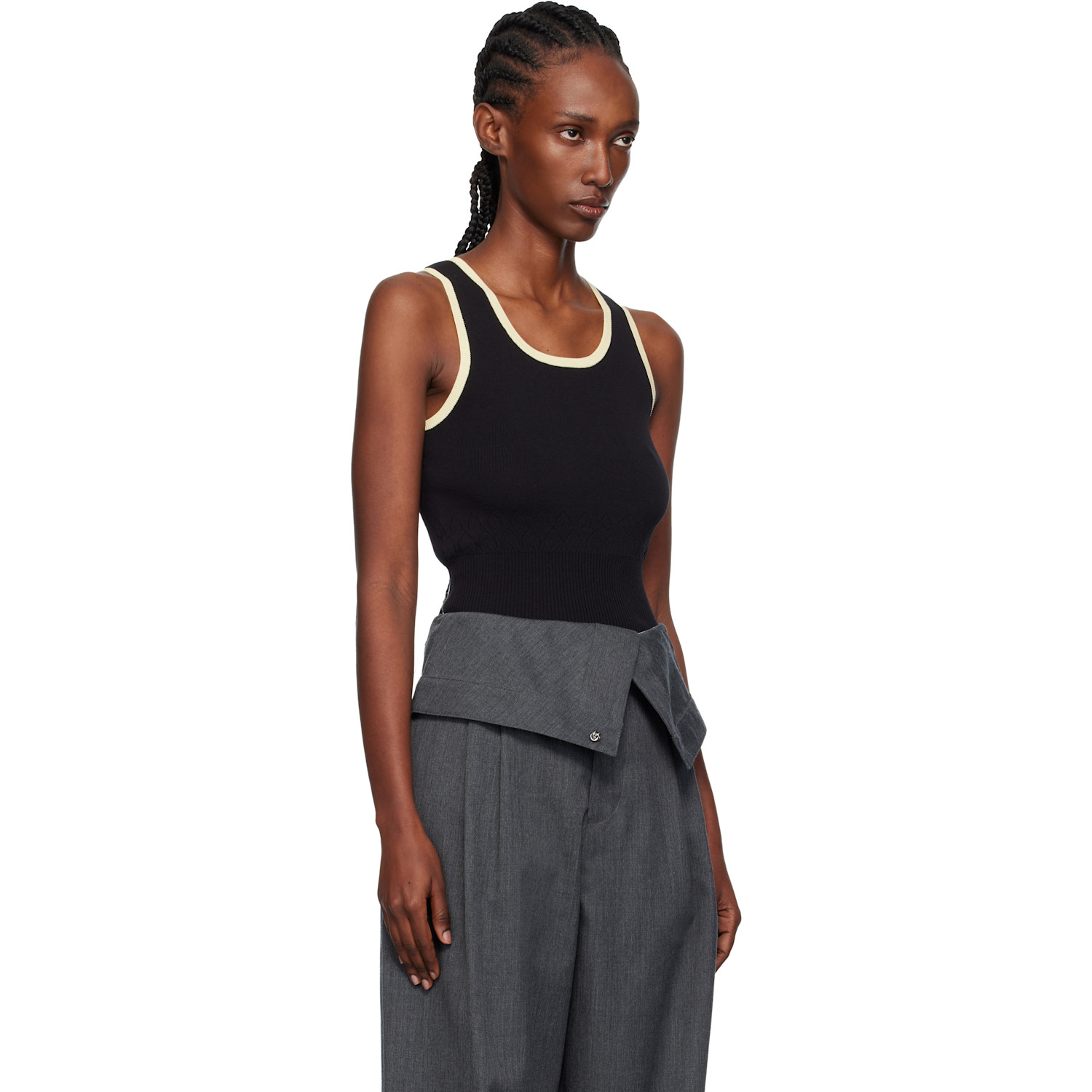  Jw Anderson Black Contrast Trim Tank Top 
