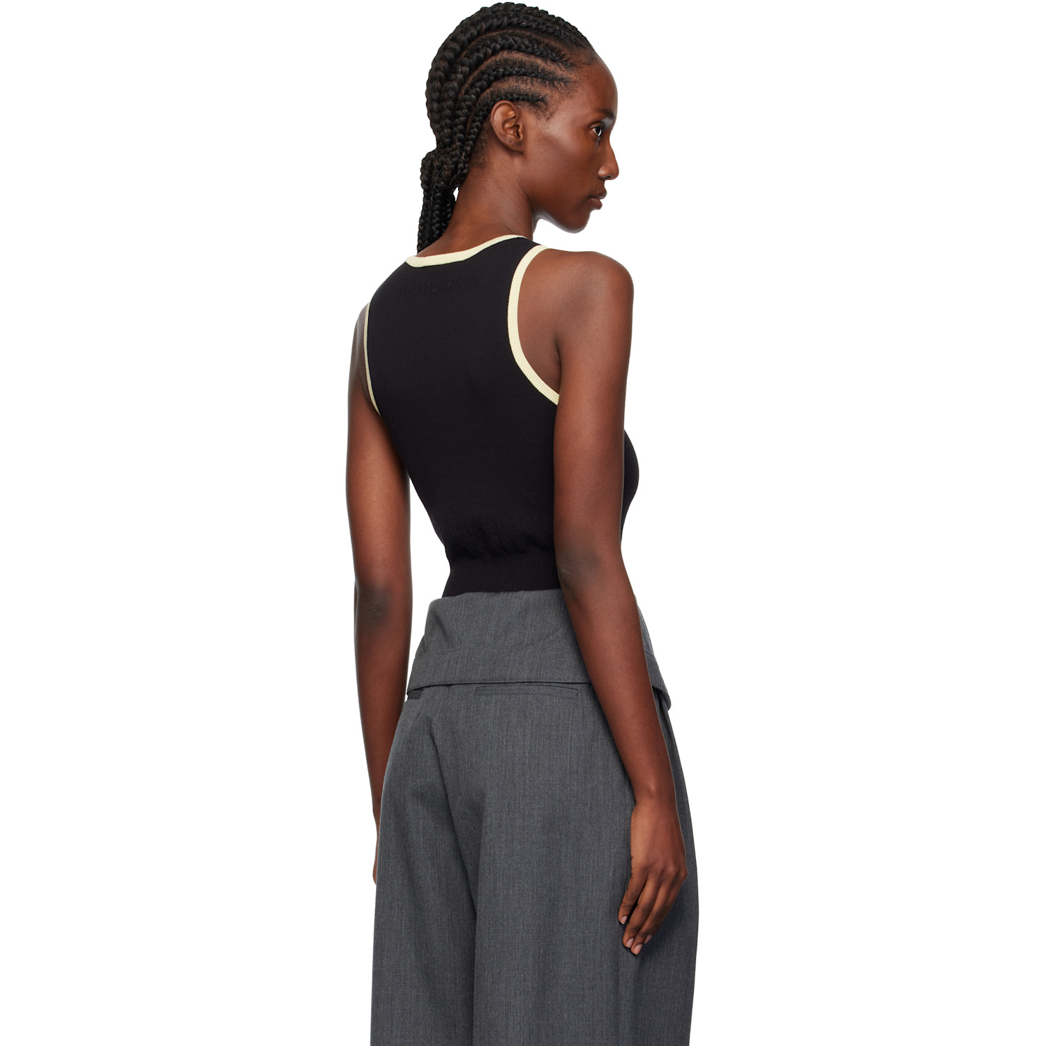  Jw Anderson Black Contrast Trim Tank Top 