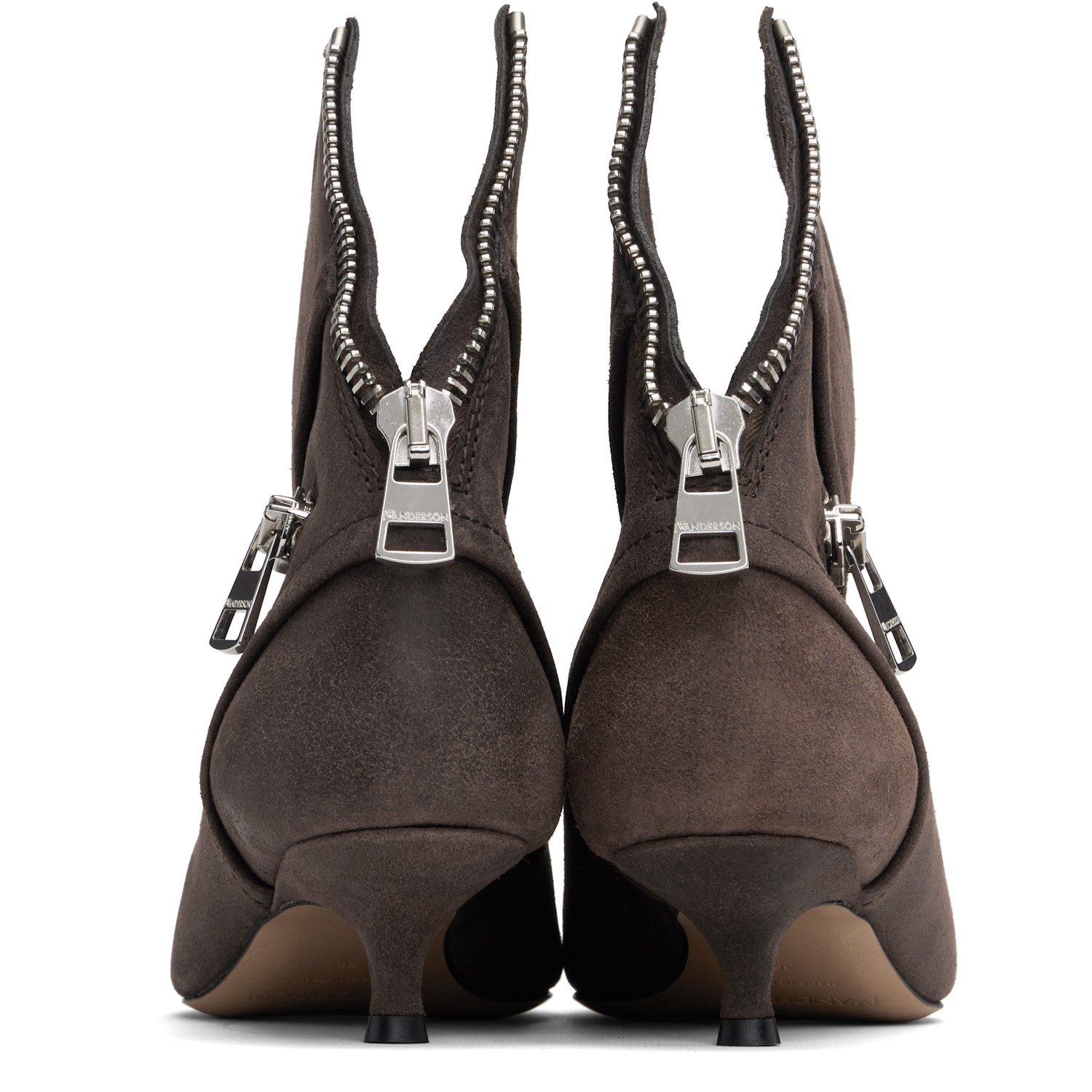  Jw Anderson Brown Biker Kitten Heel Boots 