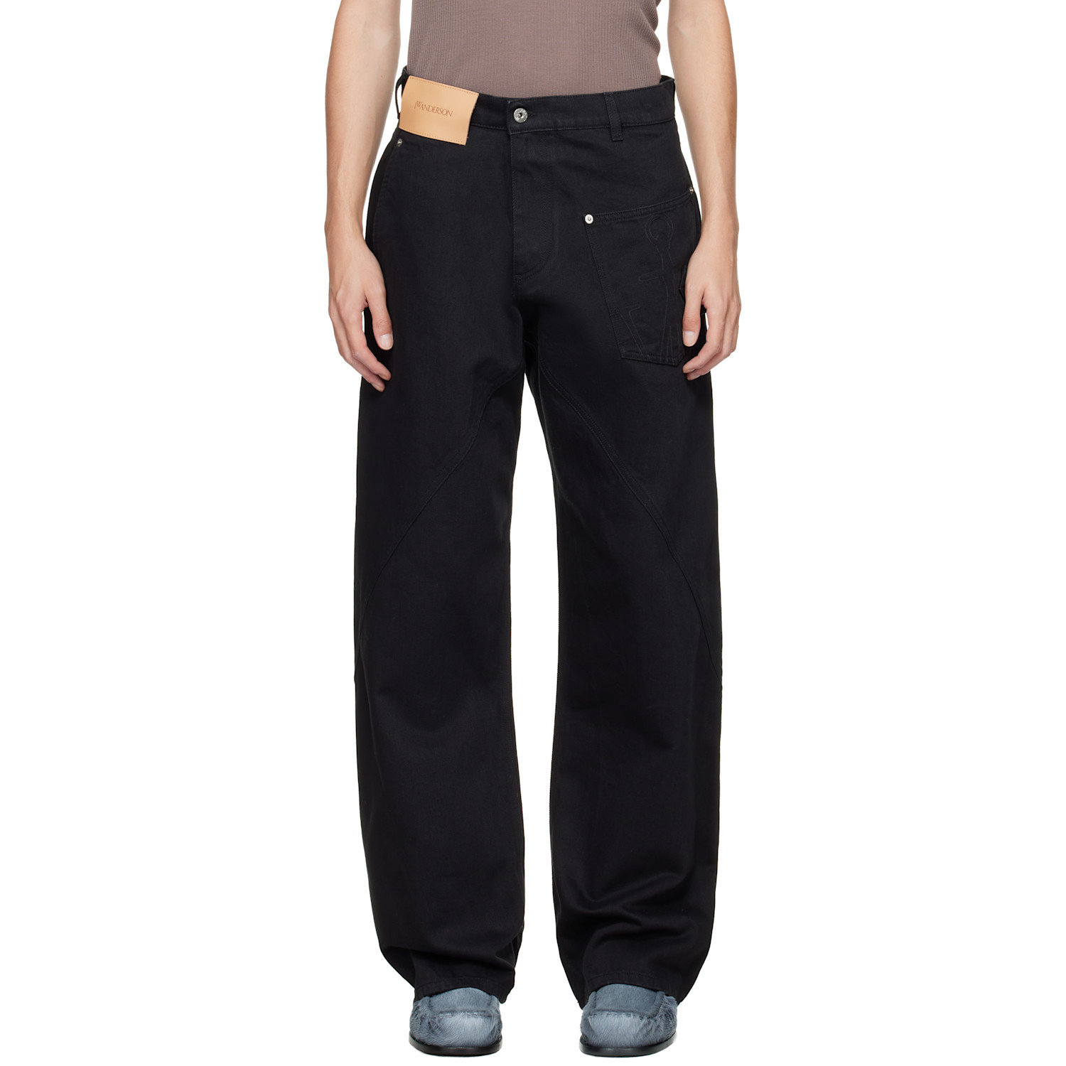 JW Anderson Black Twisted Workwear Jeans