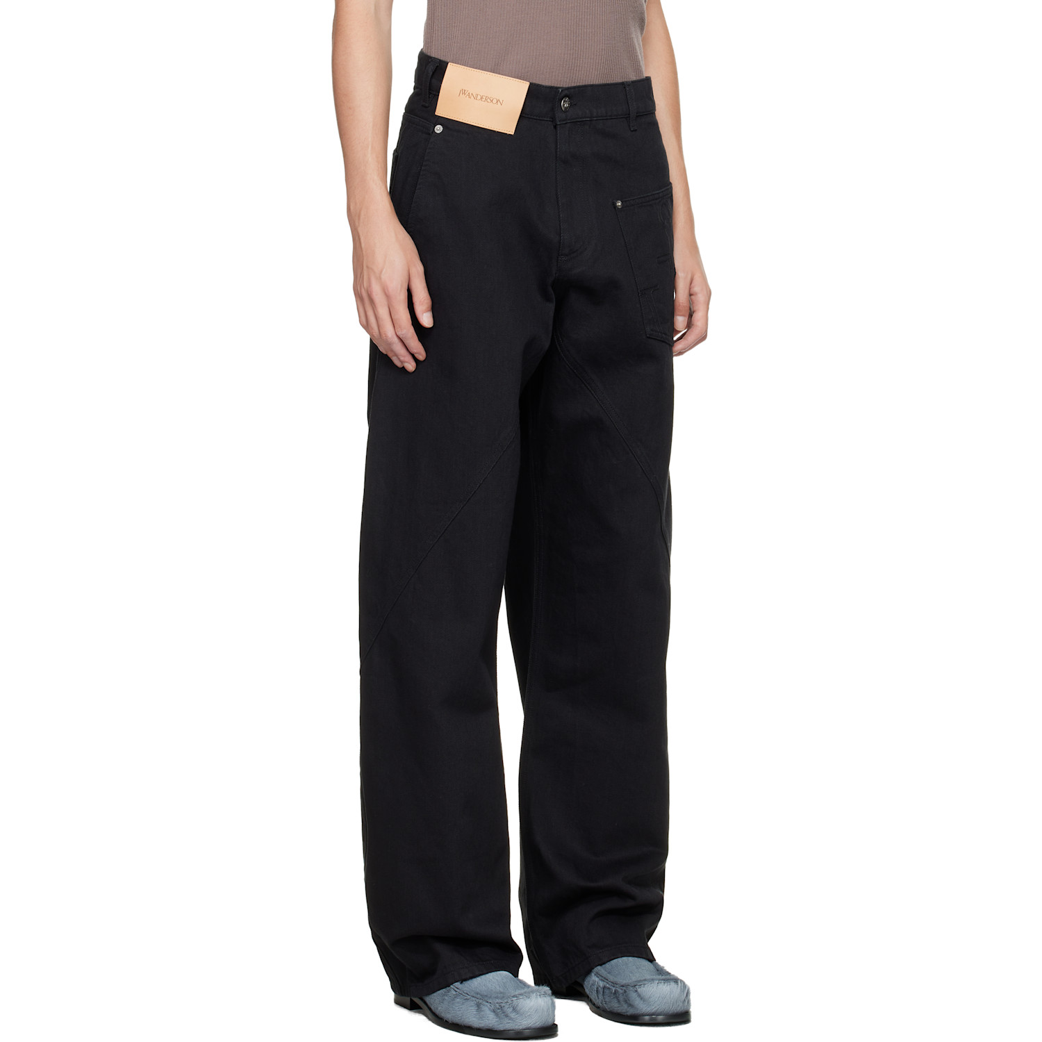  Jw Anderson Black Twisted Workwear Jeans 