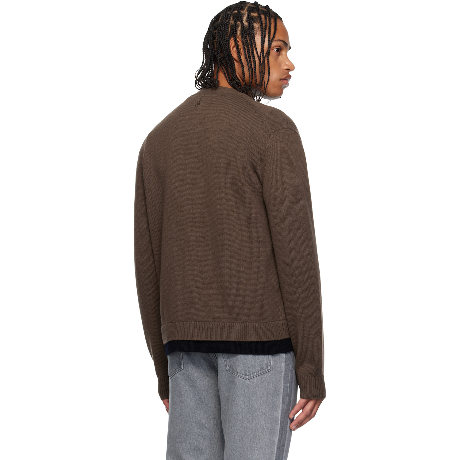  Jw Anderson Brown Contrast Layered Cardigan 