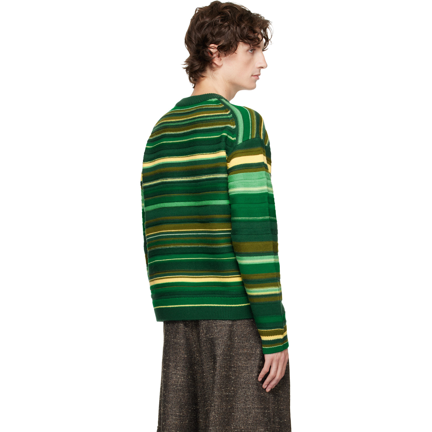  Jw Anderson Green Multi Stripe Sweater 