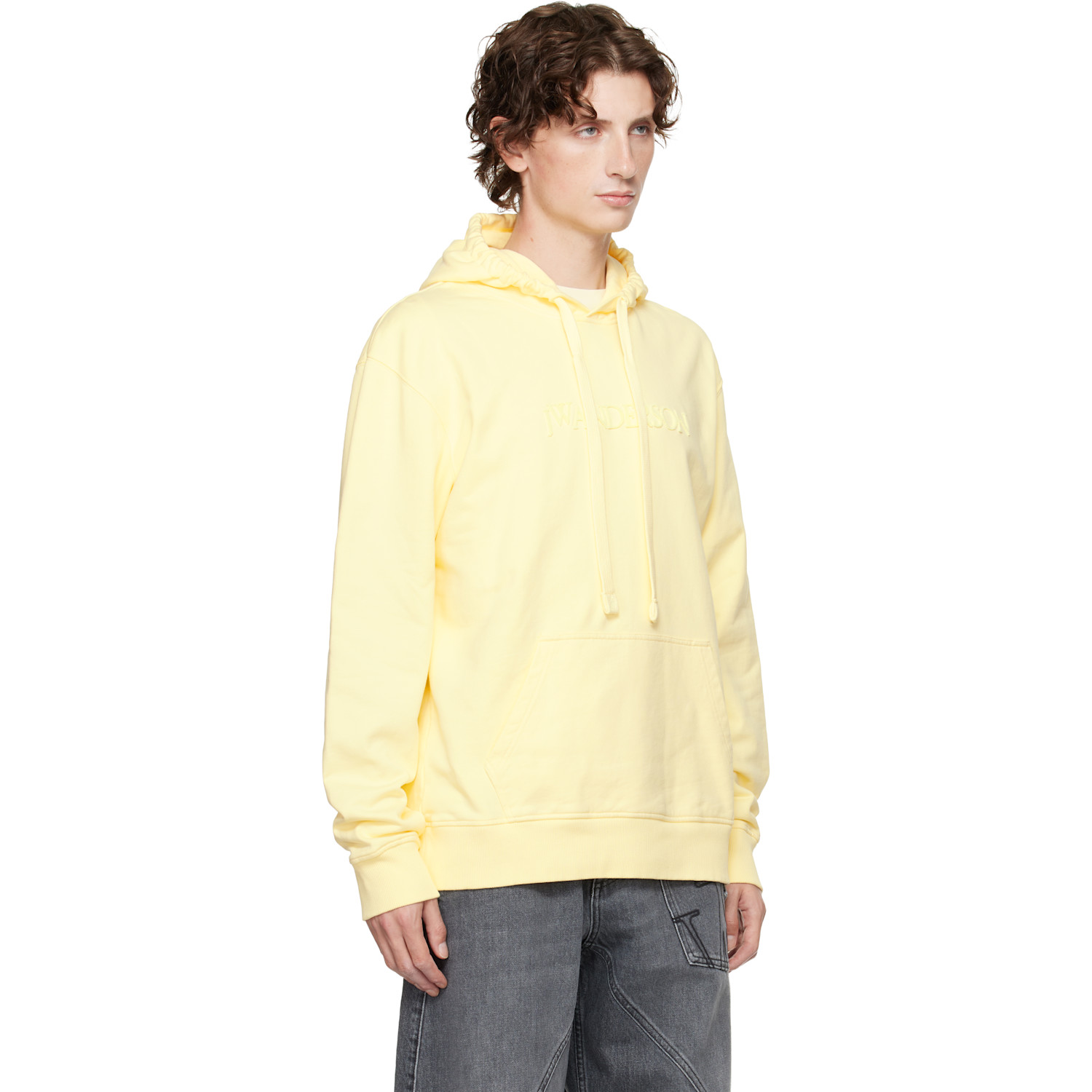  Jw Anderson Yellow Logo Embroidery Hoodie 