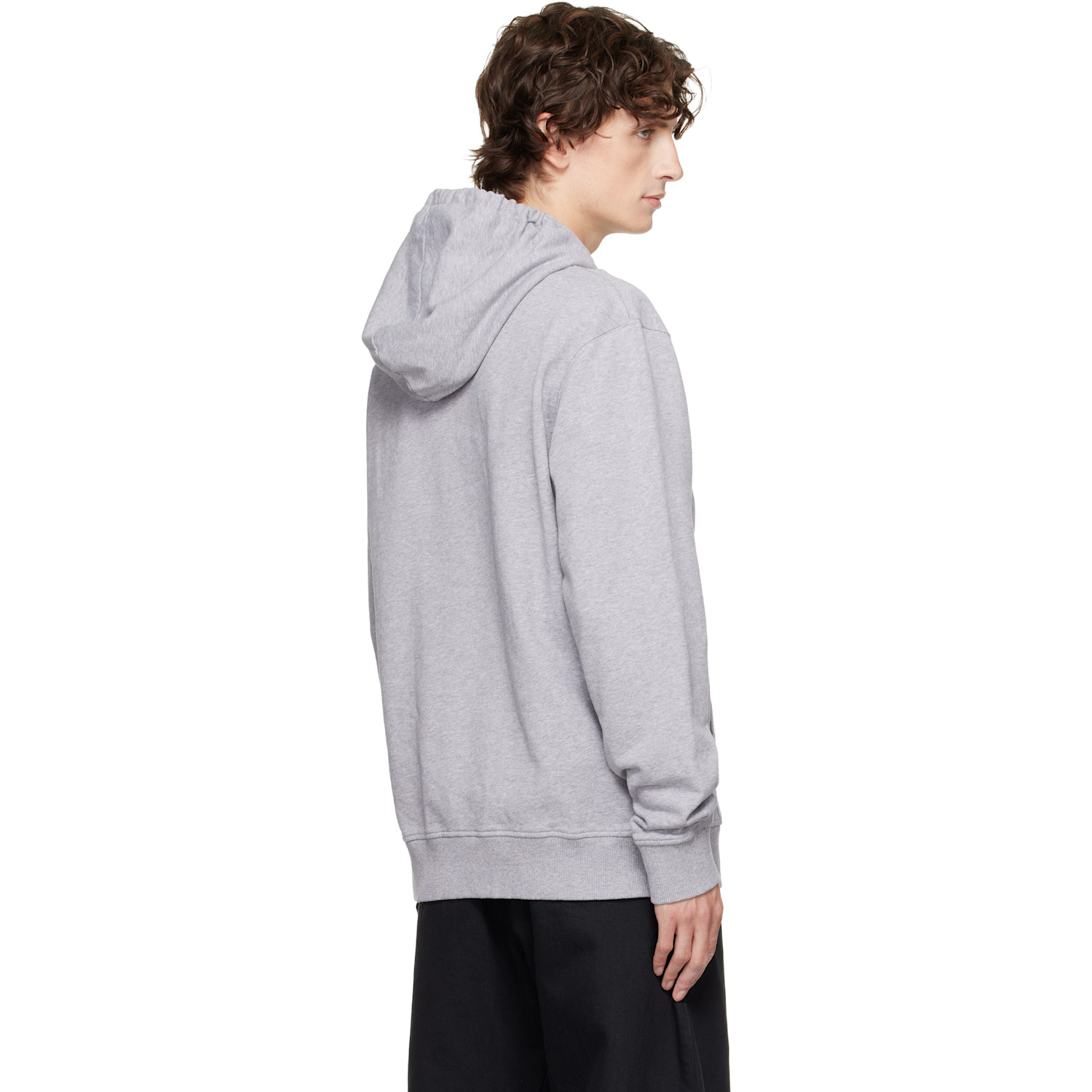  Jw Anderson Gray Logo Embroidery Hoodie 