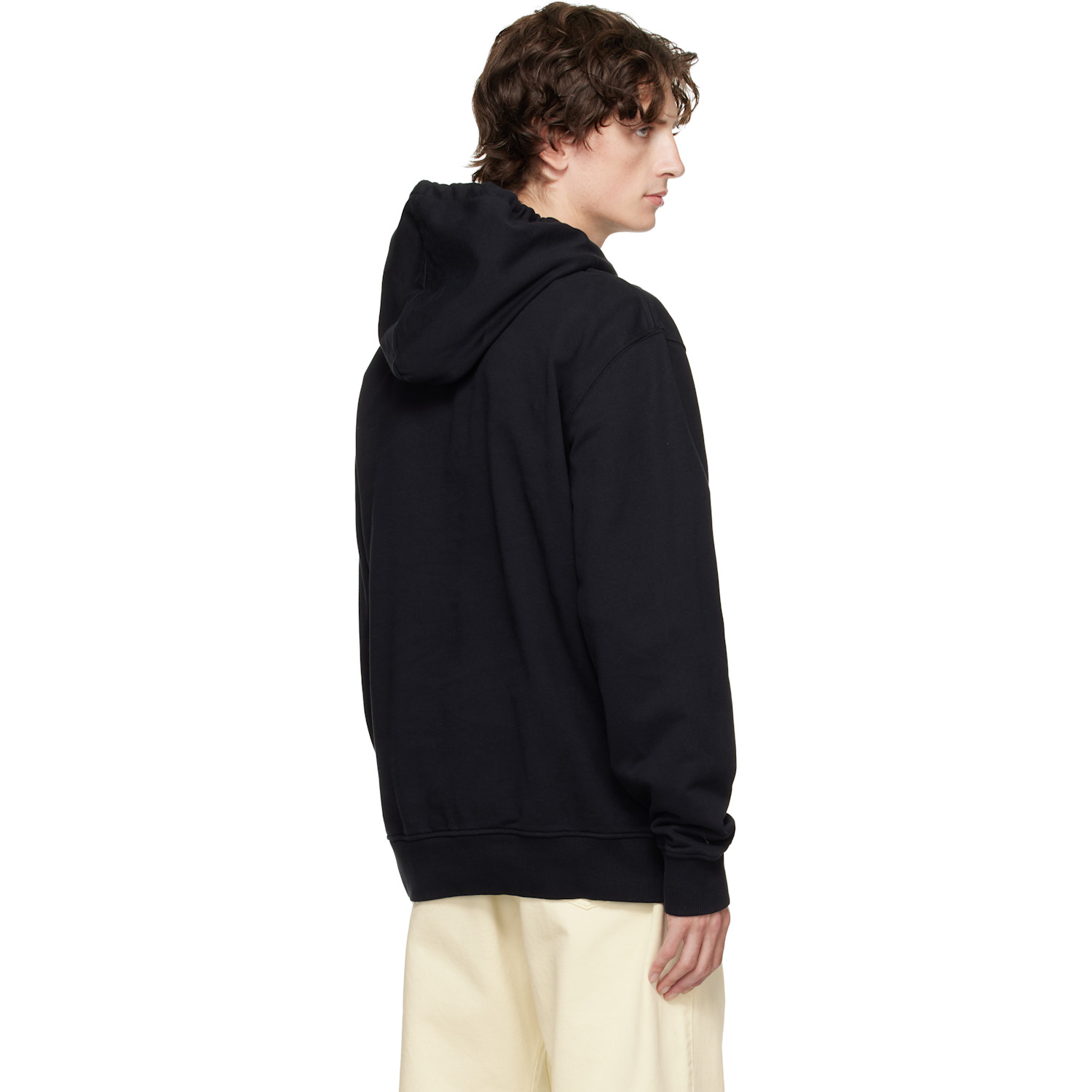  Jw Anderson Black Logo Embroidery Hoodie 