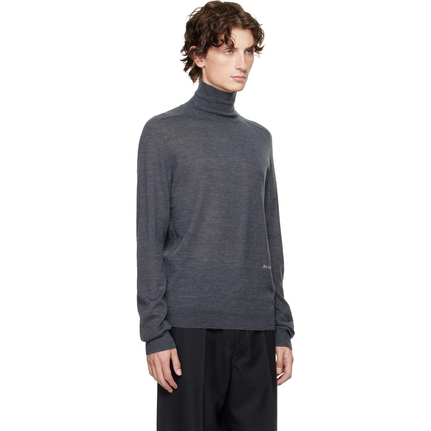  Jw Anderson Gray Logo Turtleneck 
