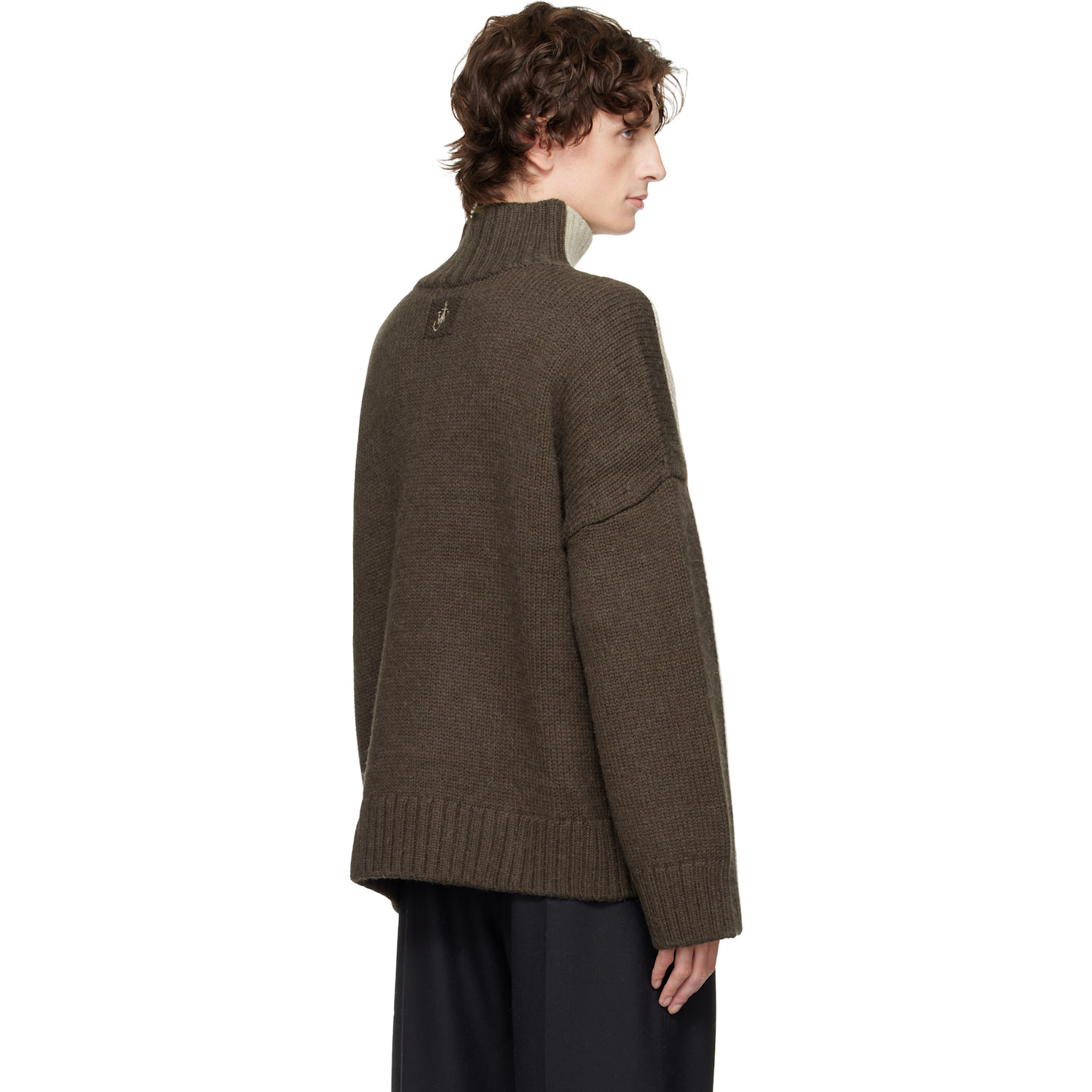  Jw Anderson Khaki Two Tone Patch Pocket Turtleneck 