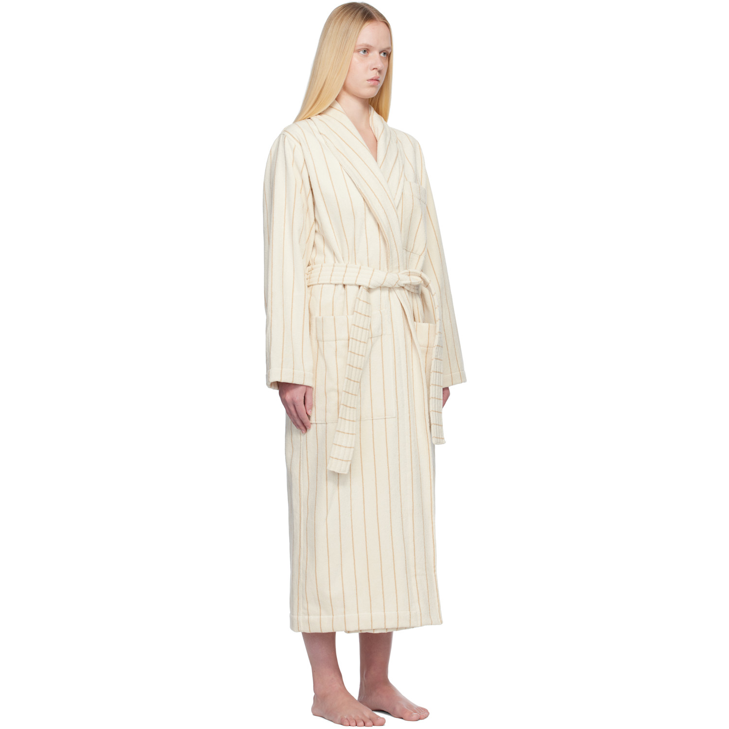  Tekla Beige Terry Classic Bathrobe 