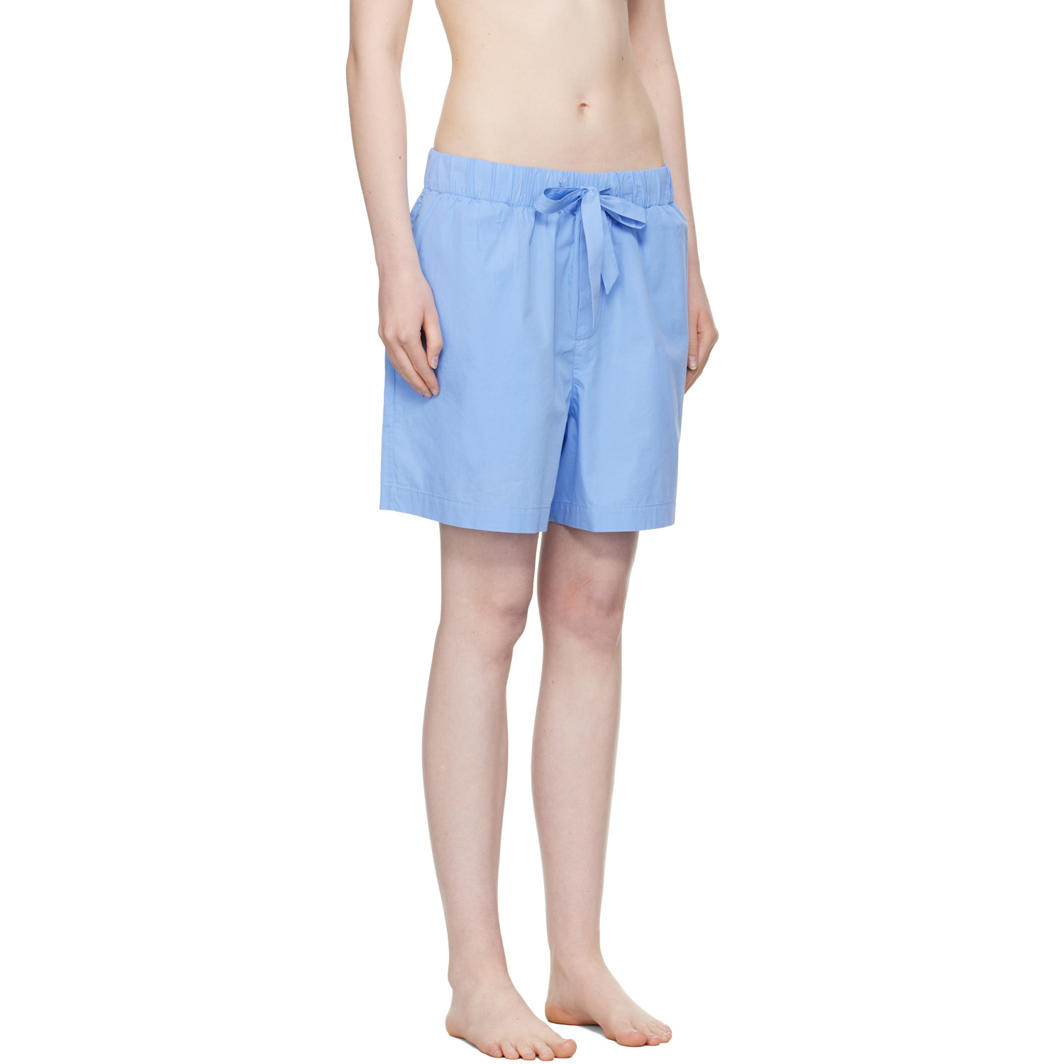  Tekla Blue Poplin Pyjama Shorts 