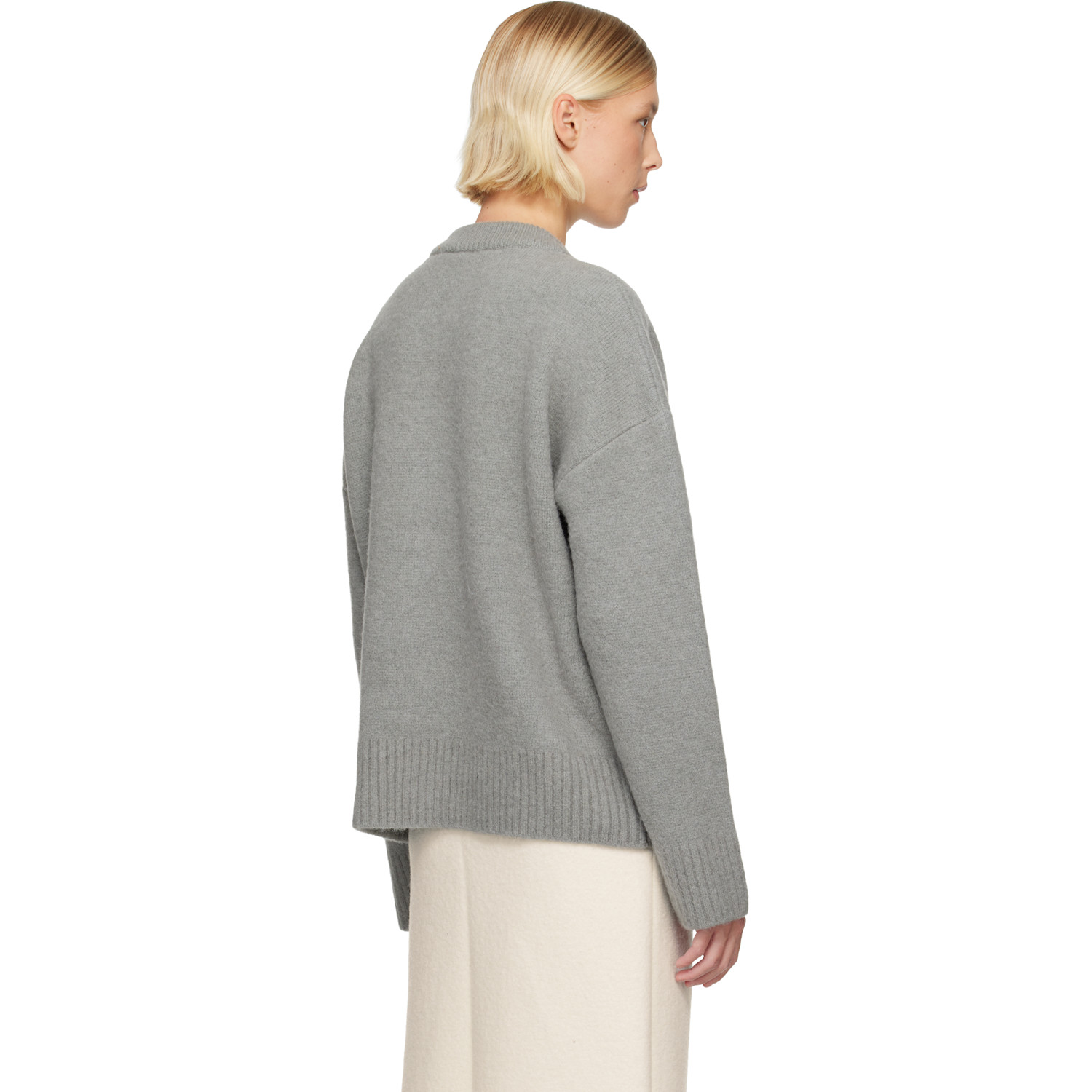  Ami Paris Gray Alpaca Ami De Coeur Cardigan 