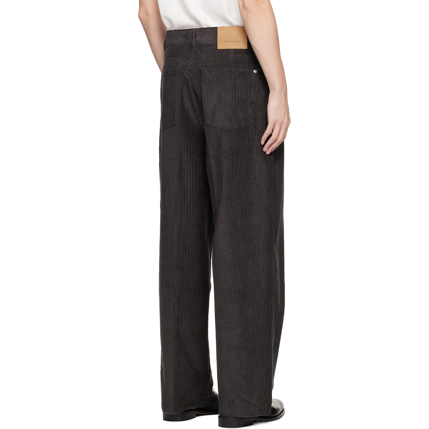  Ami Paris Gray Cotton Large Fit Trousers 