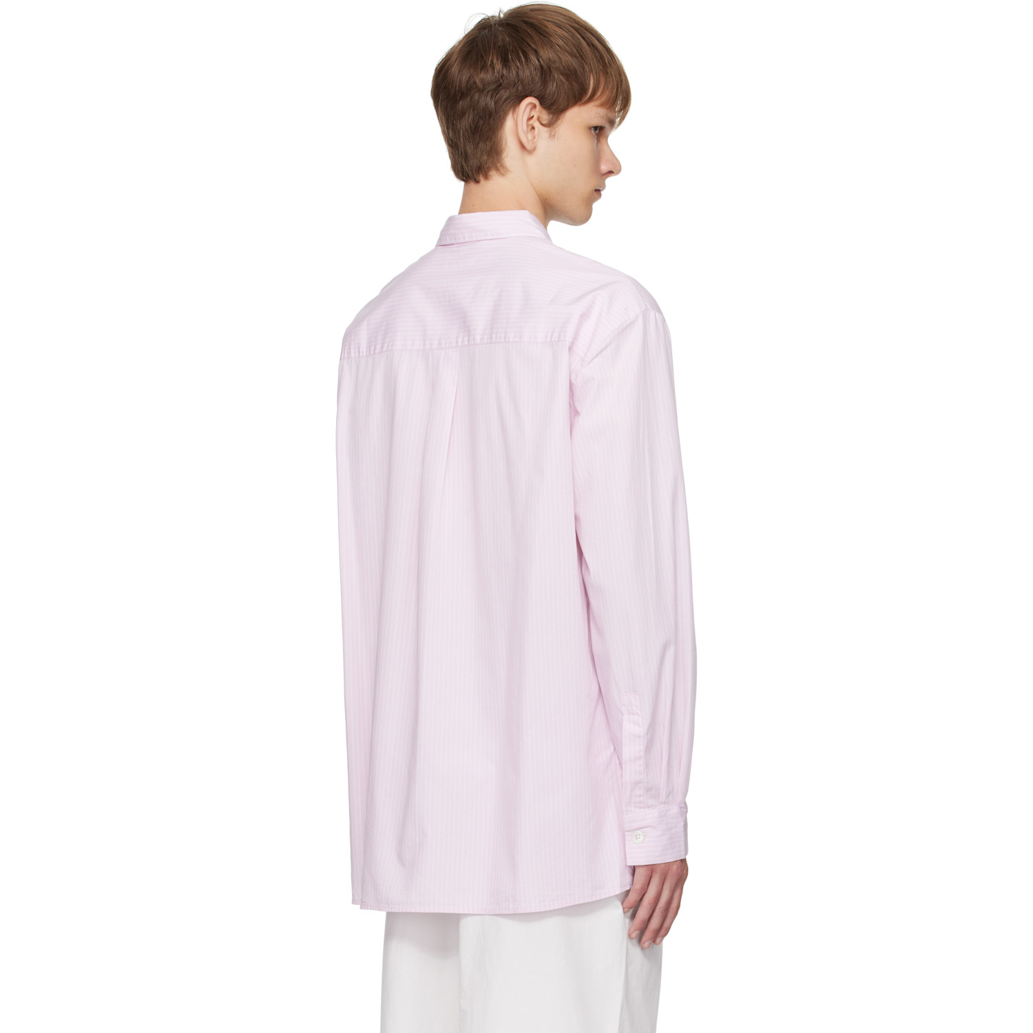  Tekla Pink Poplin Long Sleeve Pyjama Shirt 