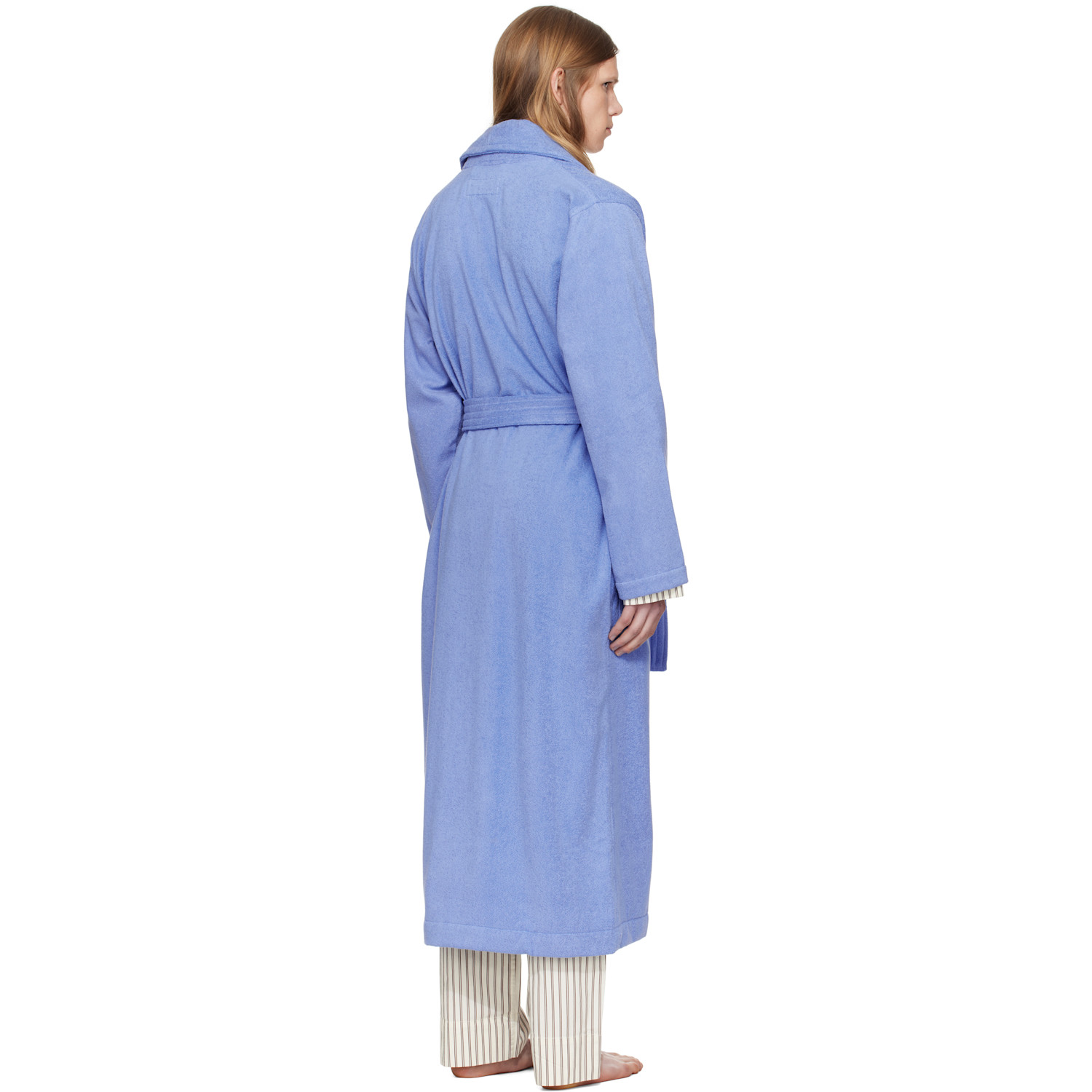  Tekla Navy Terry Classic Bathrobe 