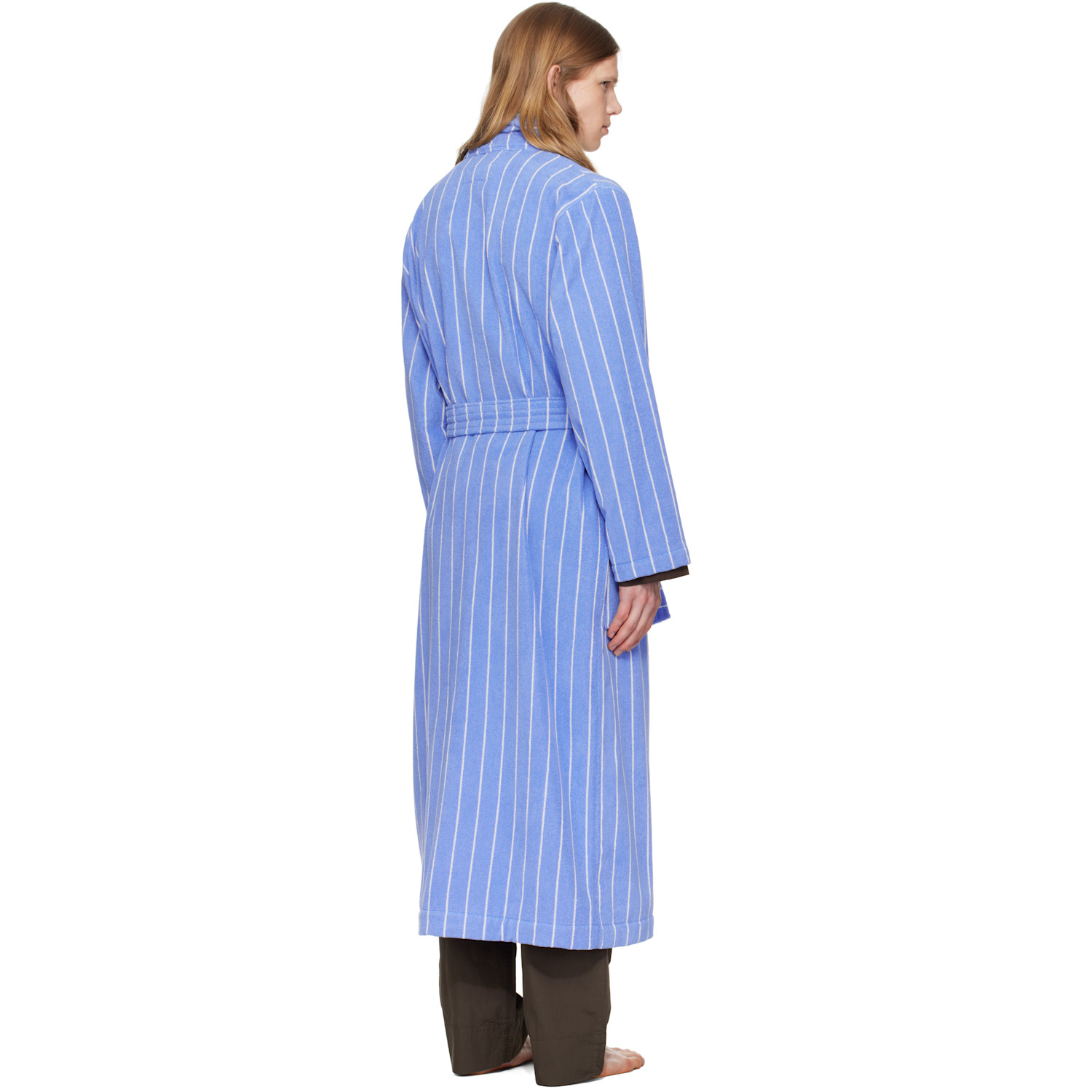  Tekla Navy Terry Classic Bathrobe 