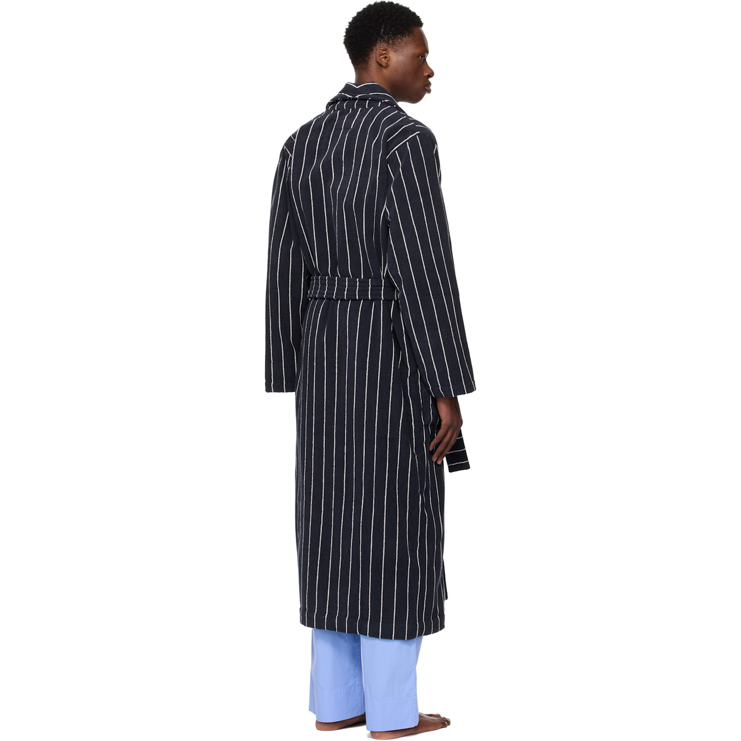  Tekla Navy Terry Classic Bathrobe 