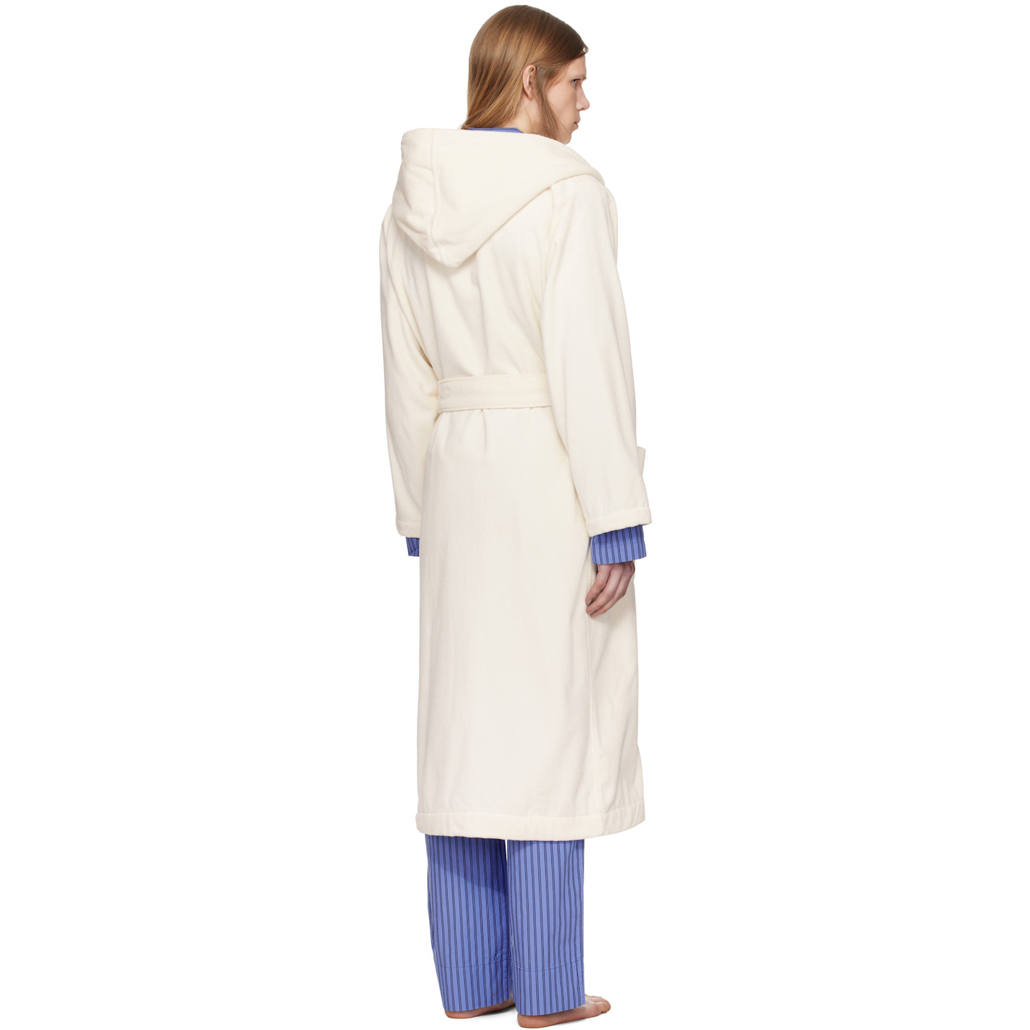  Tekla Off-white Terry Hooded Bathrobe 