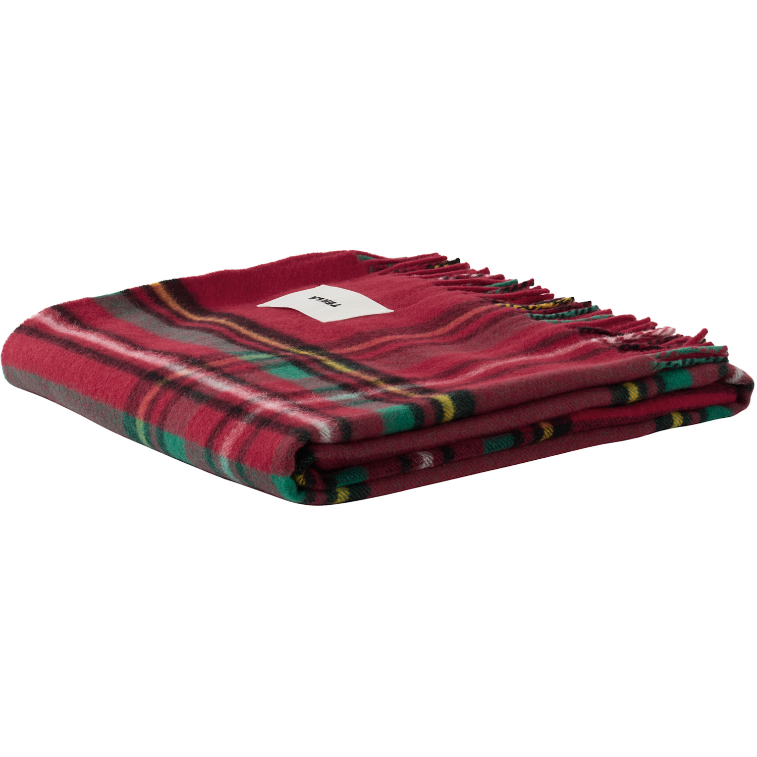  Tekla Red Fringed Blanket 