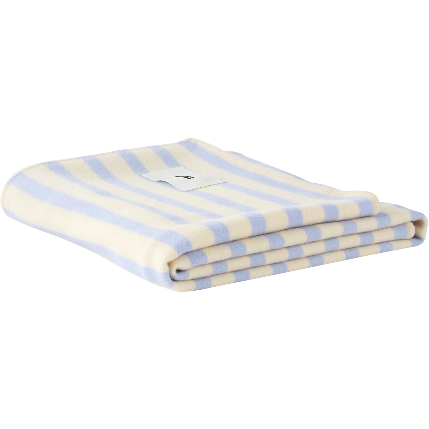  Tekla Beige & Blue Lambswool Blanket 