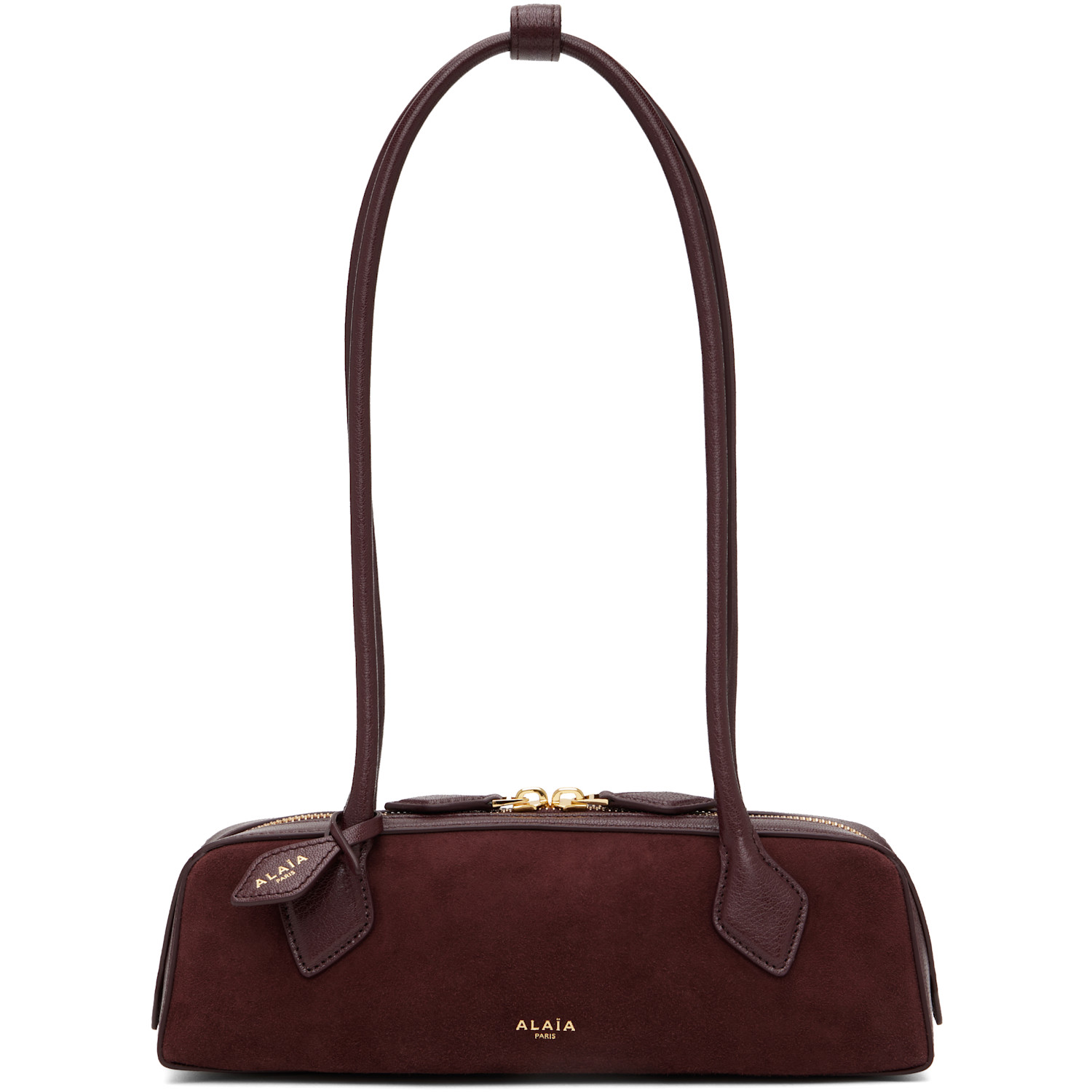 ALAÏA Burgundy 'Le Teckel' Small Bi-Material Bag