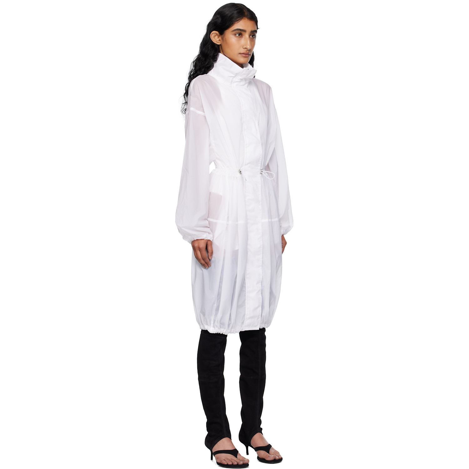  Alaïa White Soft Nylon Bubble Parka 