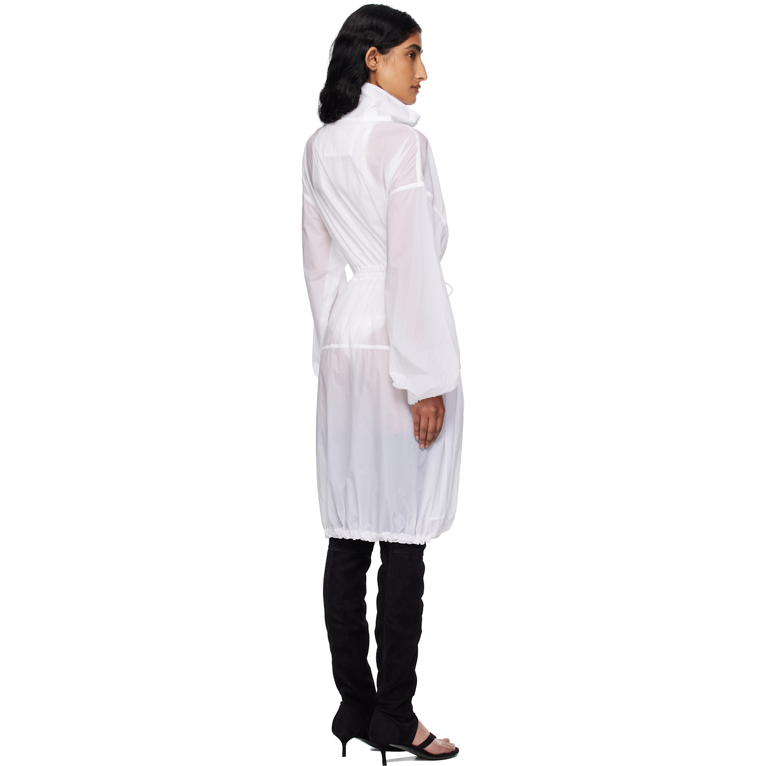  Alaïa White Soft Nylon Bubble Parka 