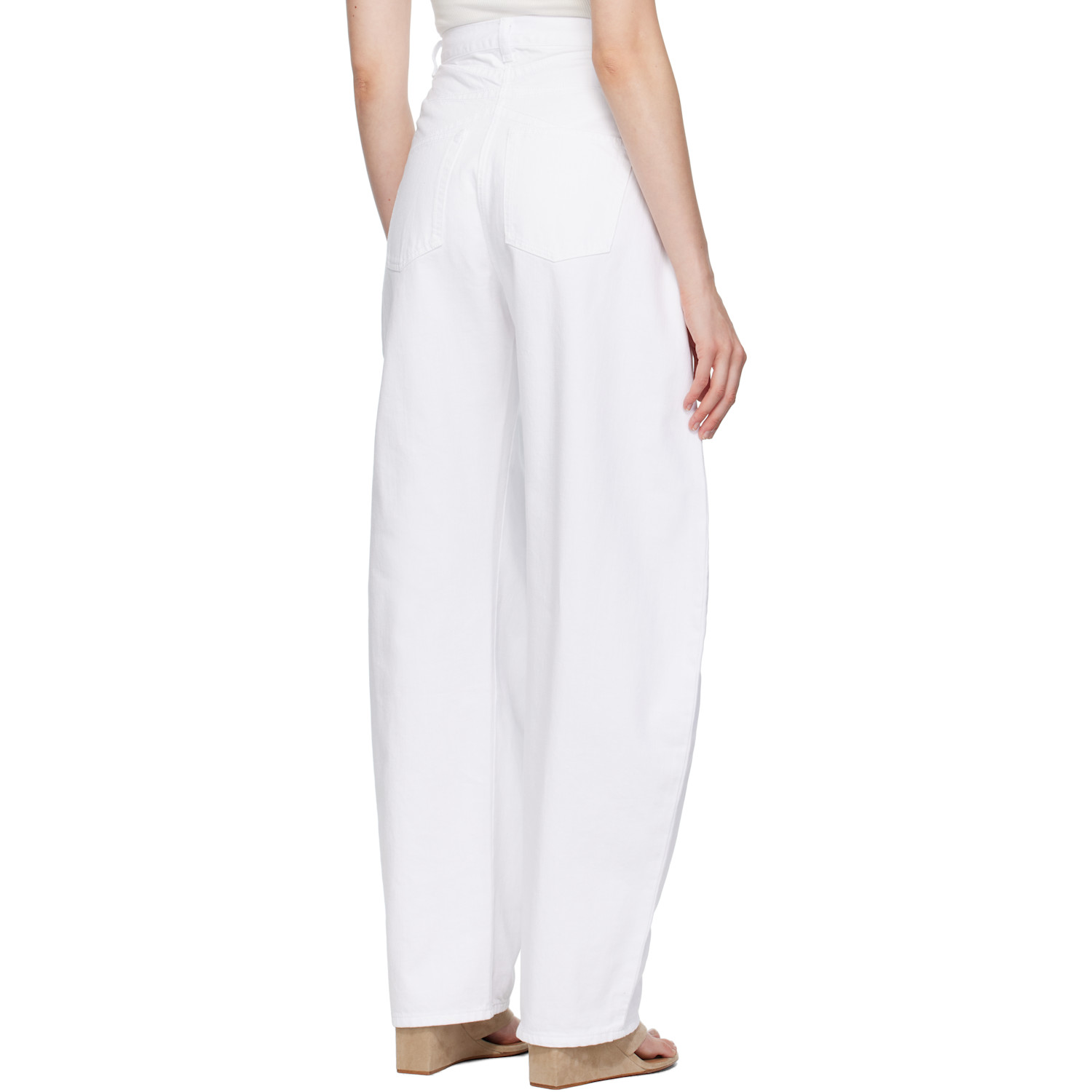 Alaïa White New Round Jeans 