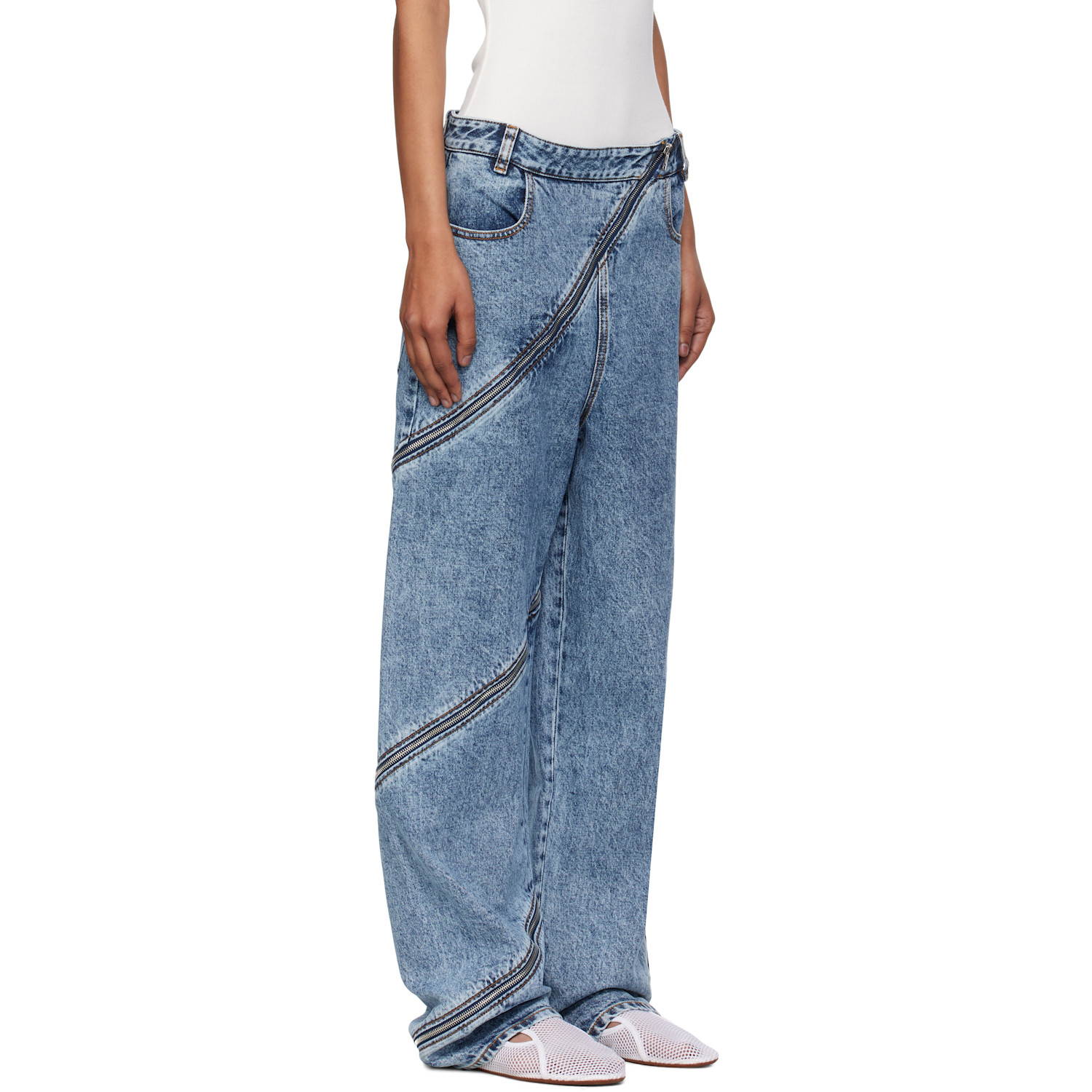  Alaïa Blue Spiral Jeans 