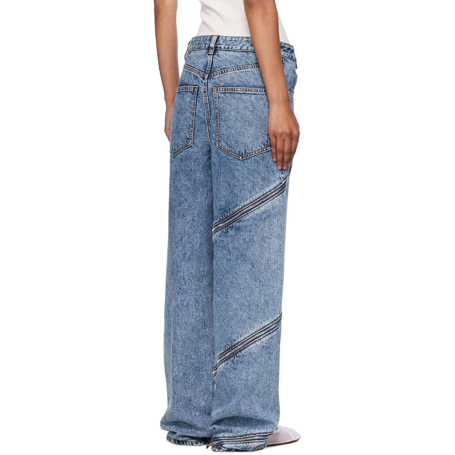  Alaïa Blue Spiral Jeans 