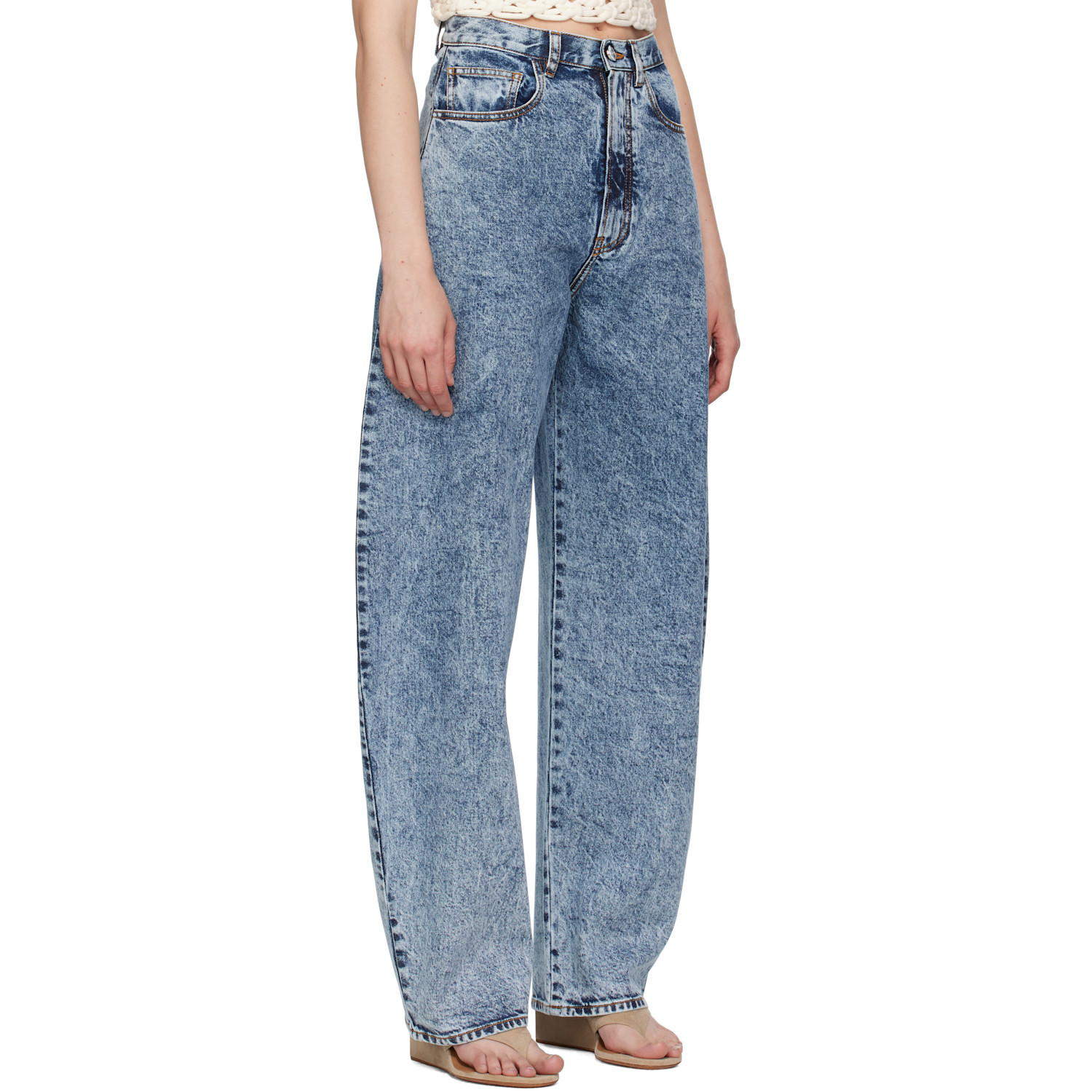  Alaïa Blue High Waisted Round Jeans 