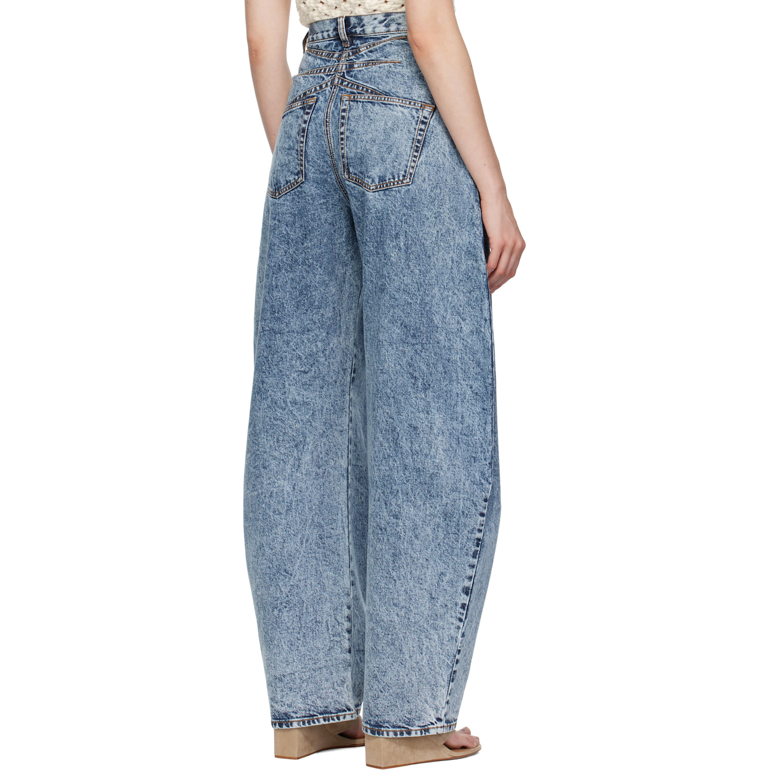  Alaïa Blue High Waisted Round Jeans 
