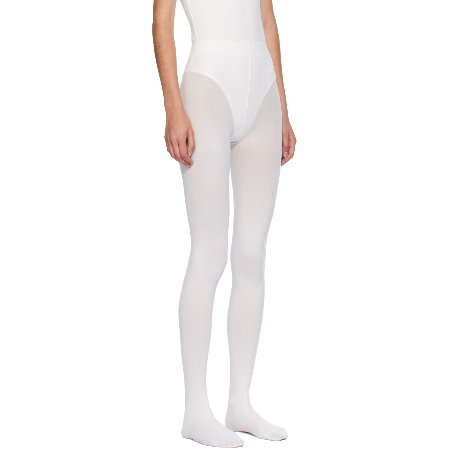  Alaïa White Integrated Feet Tights 