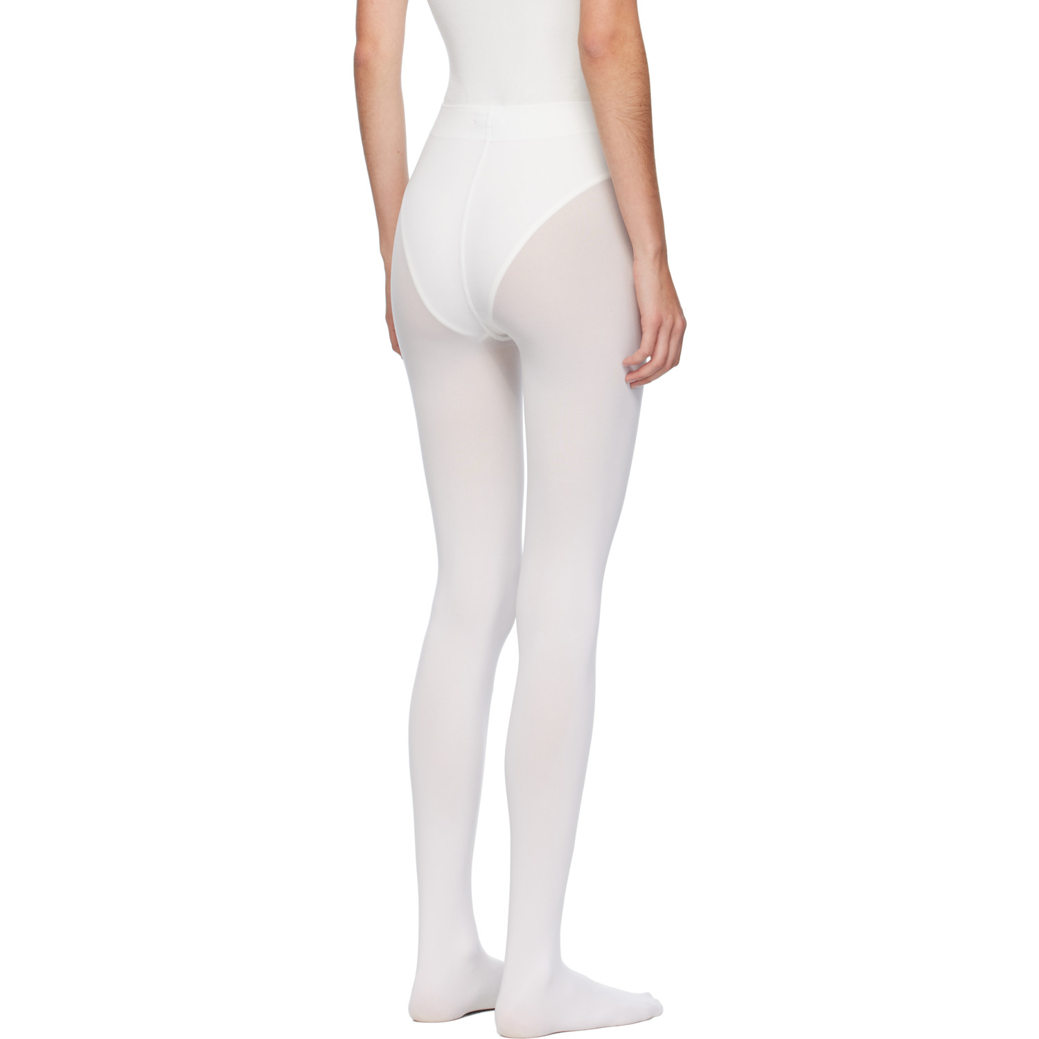  Alaïa White Integrated Feet Tights 