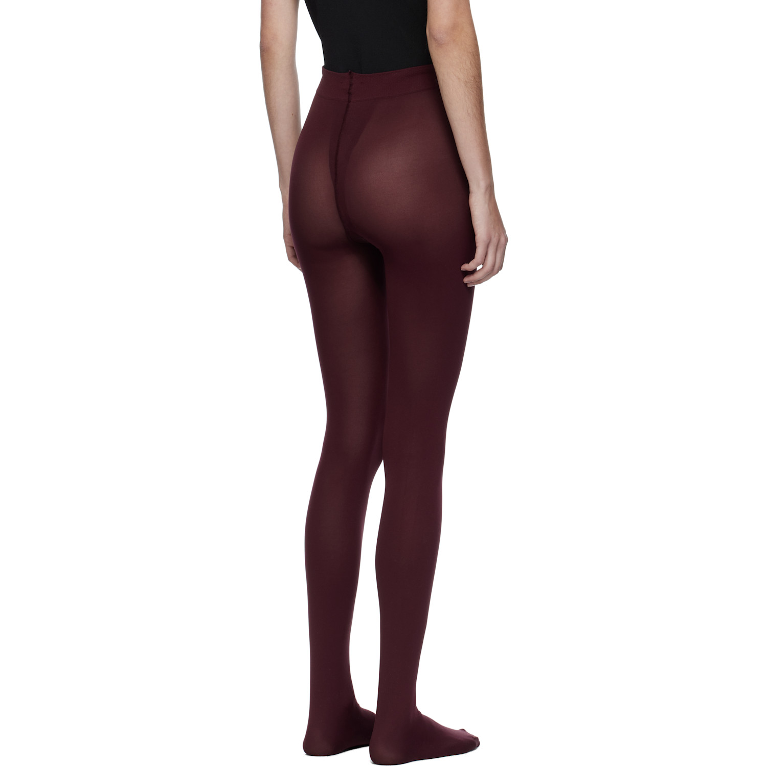 Alaïa Burgundy Integrated Feet Tights 