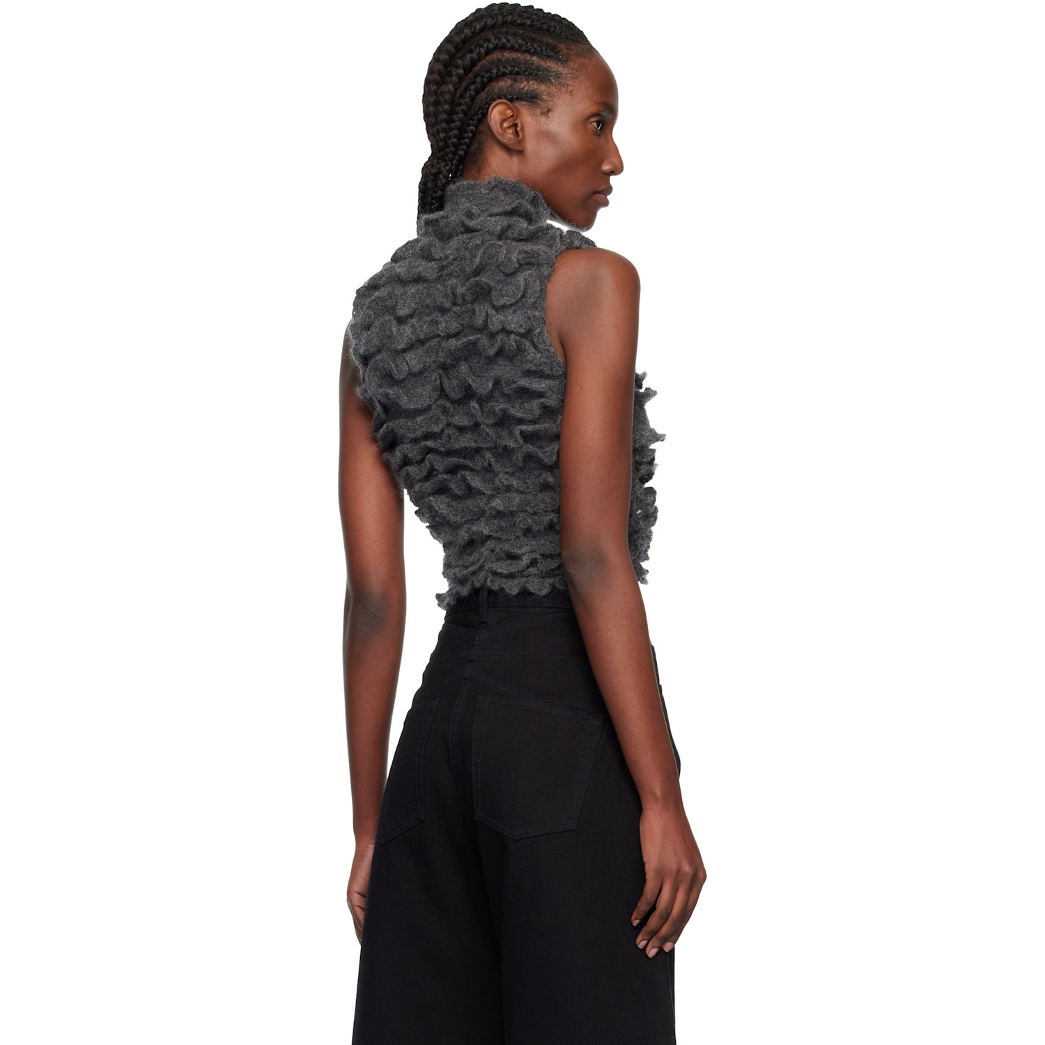  Alaïa Gray Ruffled Vest 