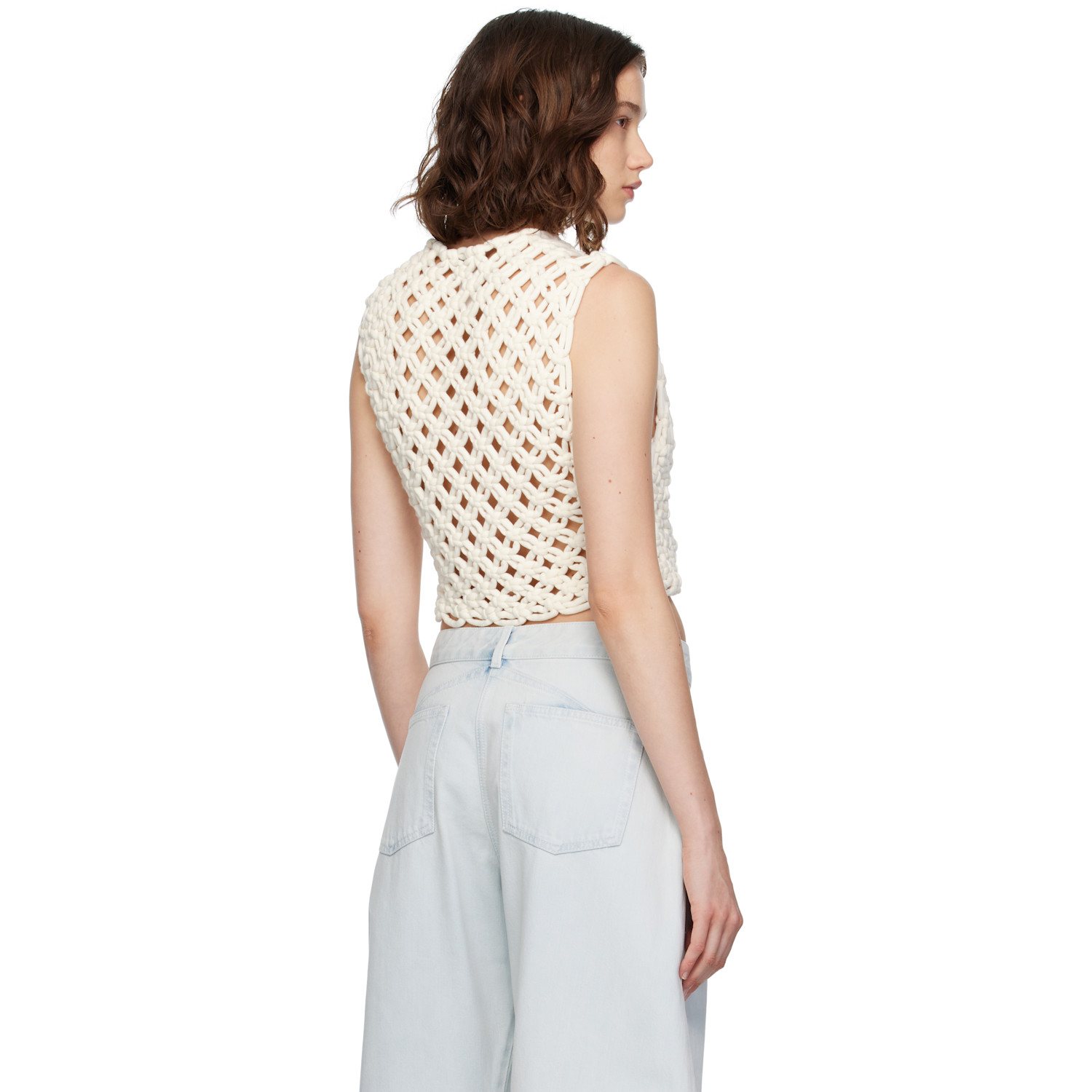  Alaïa Off-white Hand Knotted Tank Top 