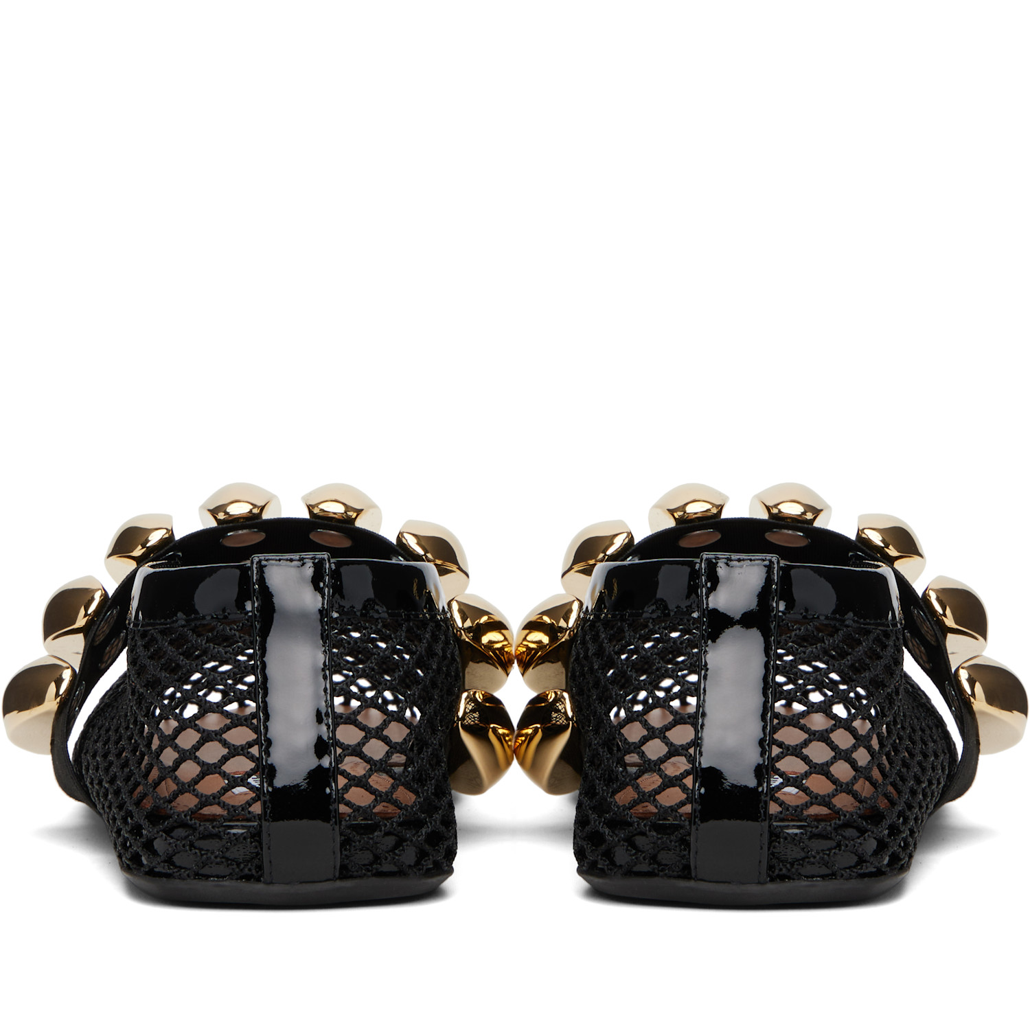  Alaïa Black Fishnet Jewel Ballerina Flats 