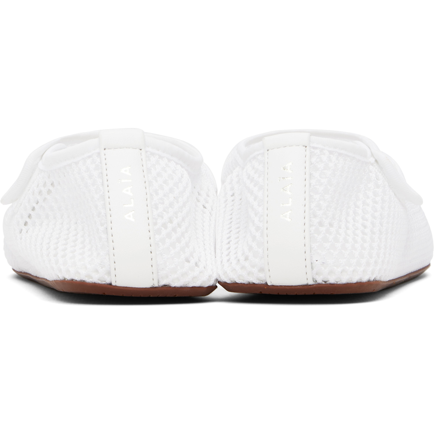  Alaïa White Fishnet Ballerina Flats 