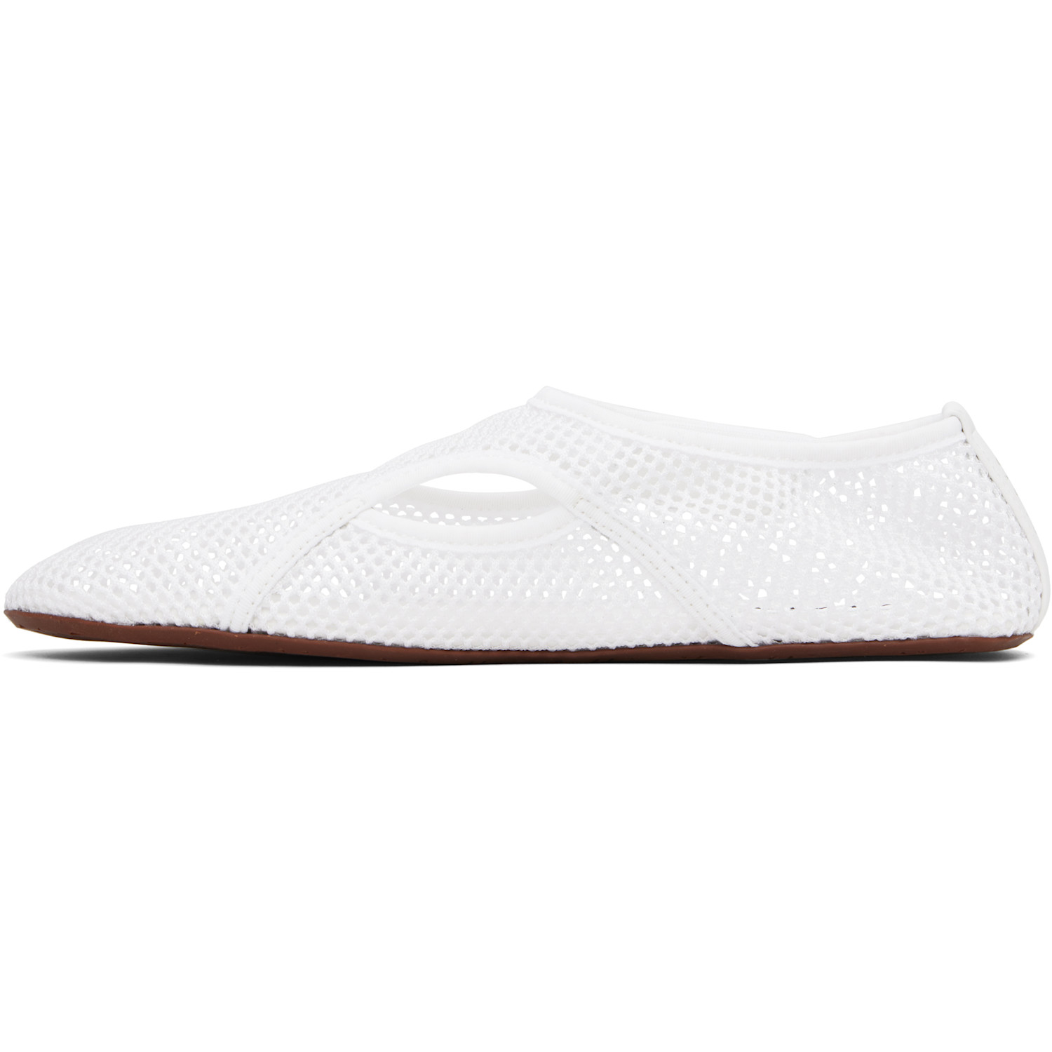  Alaïa White Fishnet Ballerina Flats 