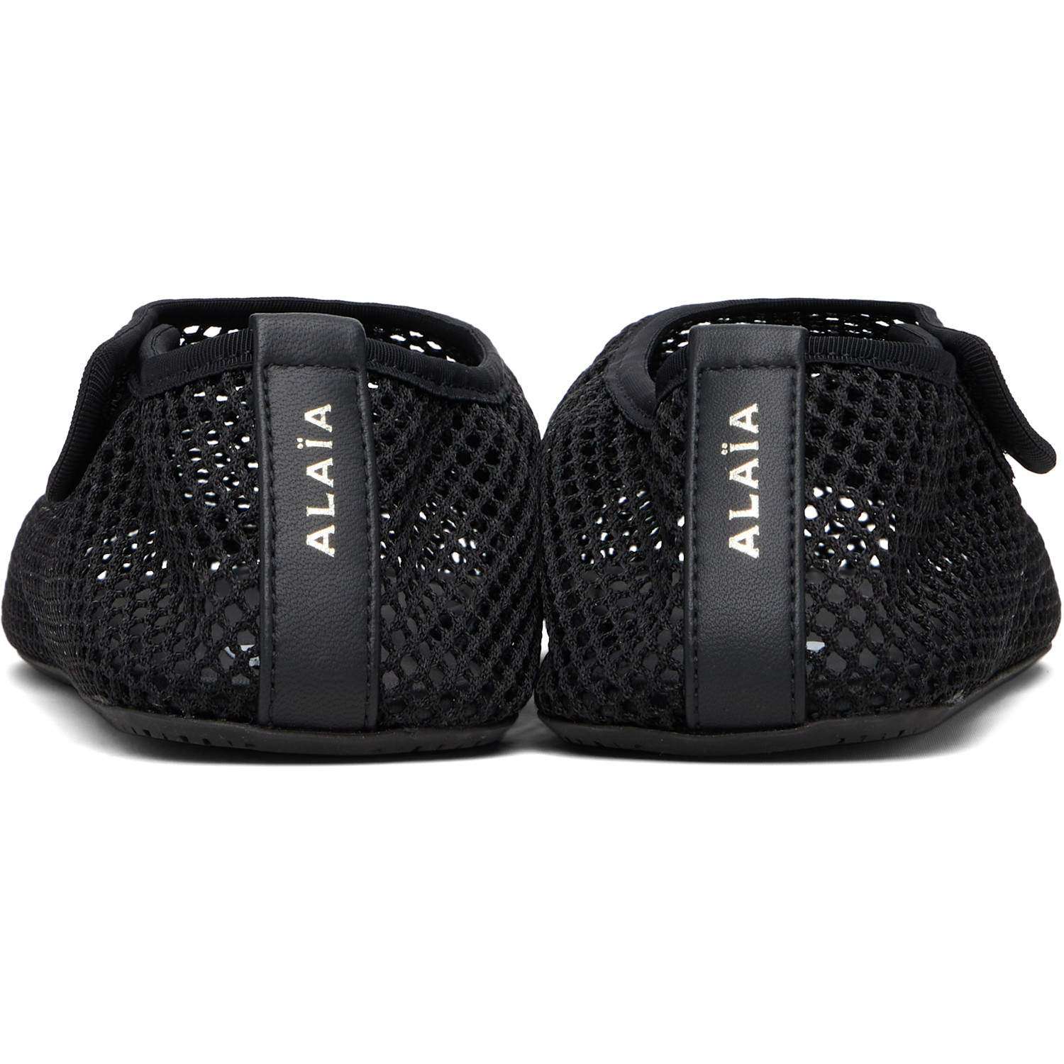  Alaïa Black Fishnet Ballerina Flats 