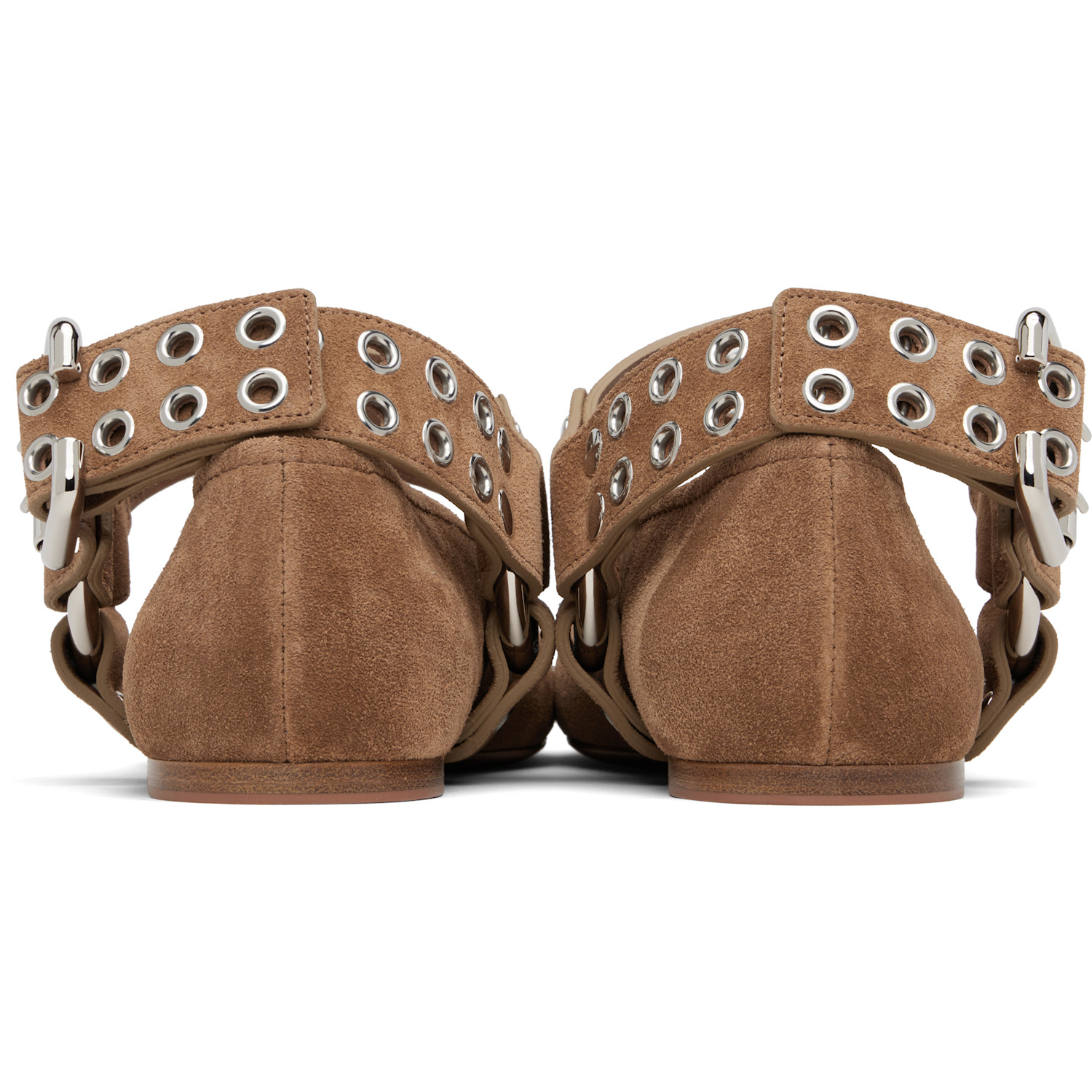 Alaïa Brown Biker Ballerina Flats 