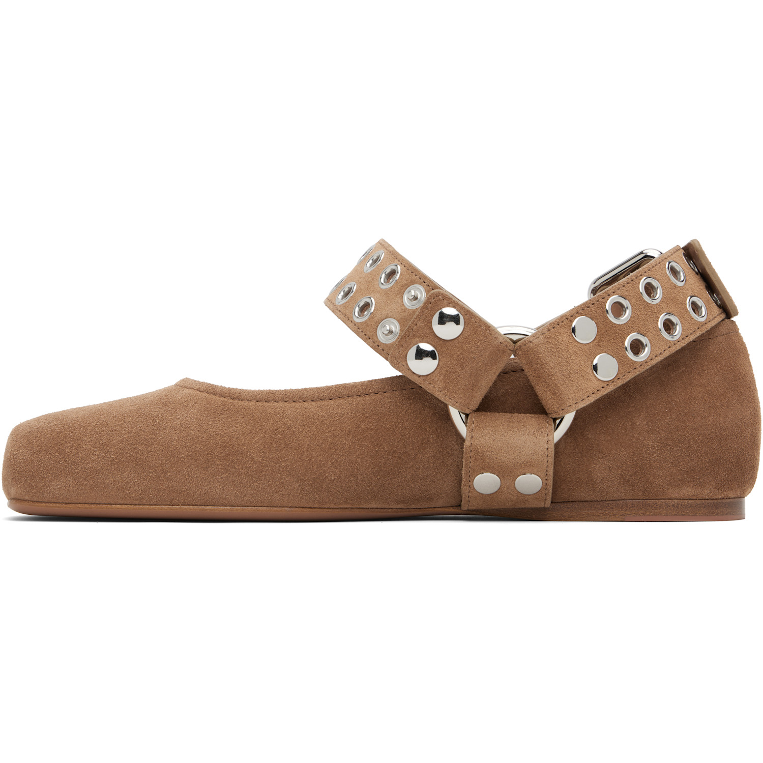  Alaïa Brown Biker Ballerina Flats 