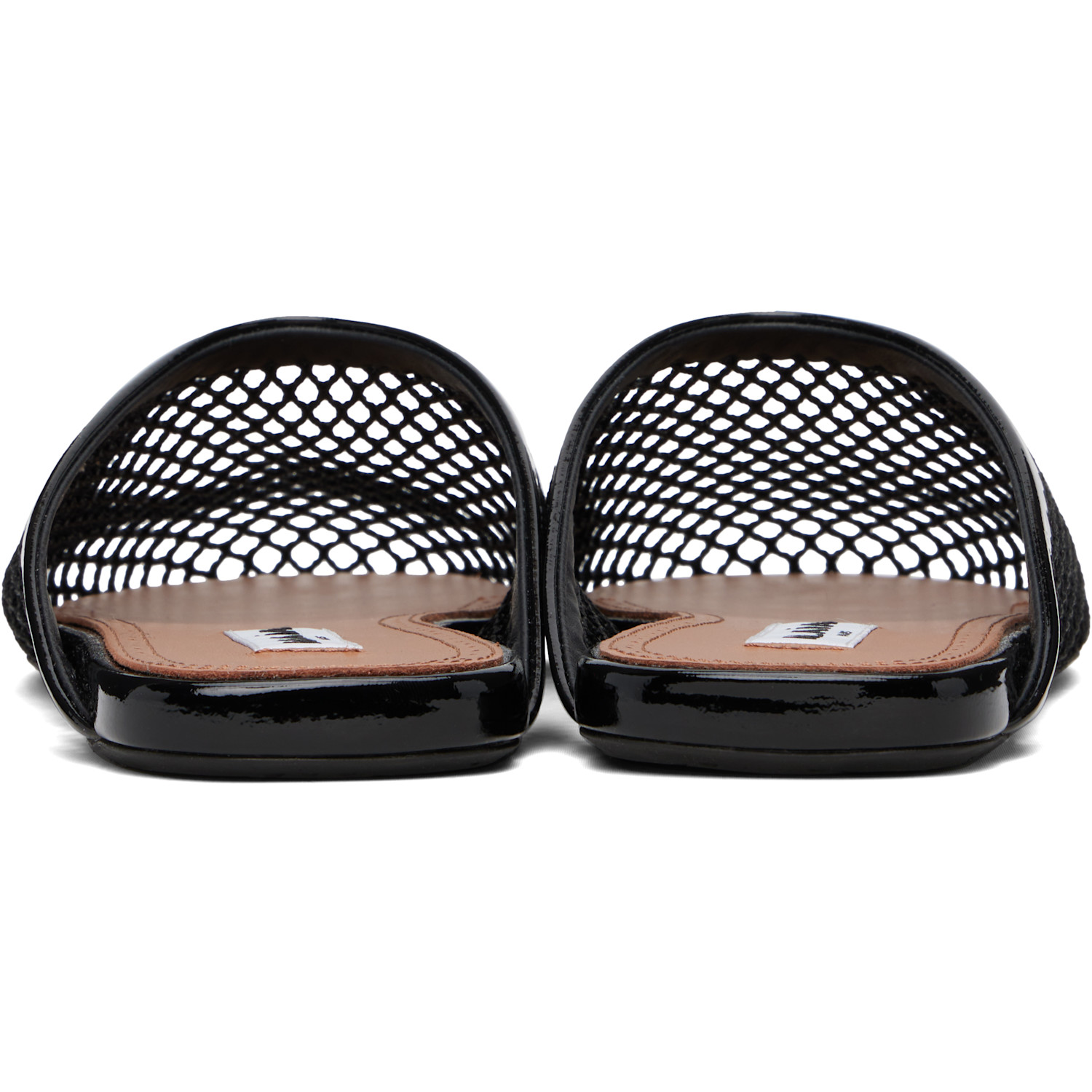  Alaïa Black Fishnet Flat Mules 