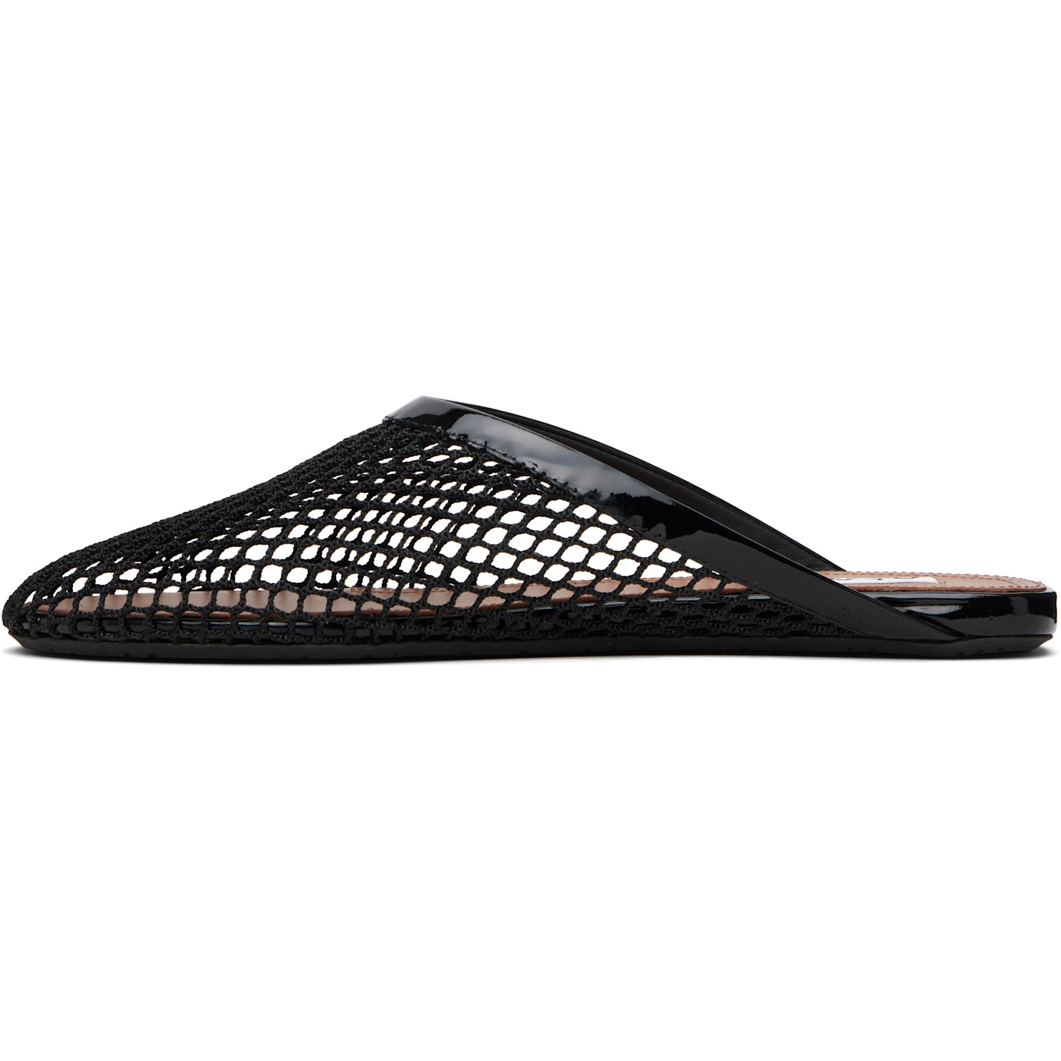  Alaïa Black Fishnet Flat Mules 