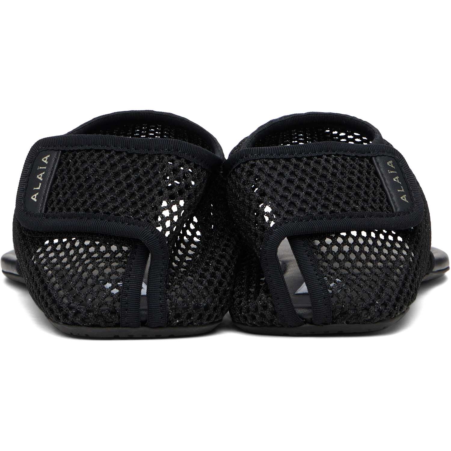  Alaïa Black Thong Fishnet Sandals 