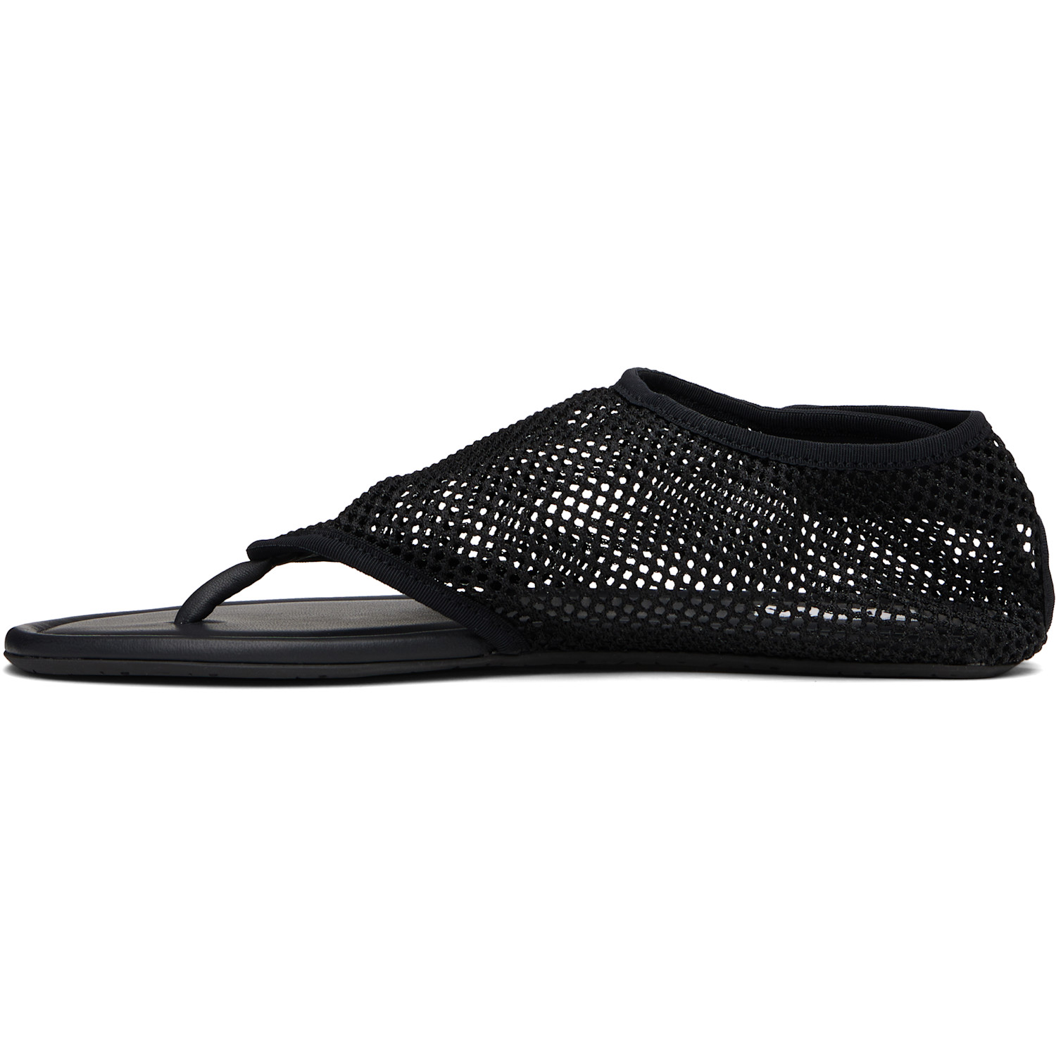  Alaïa Black Thong Fishnet Sandals 